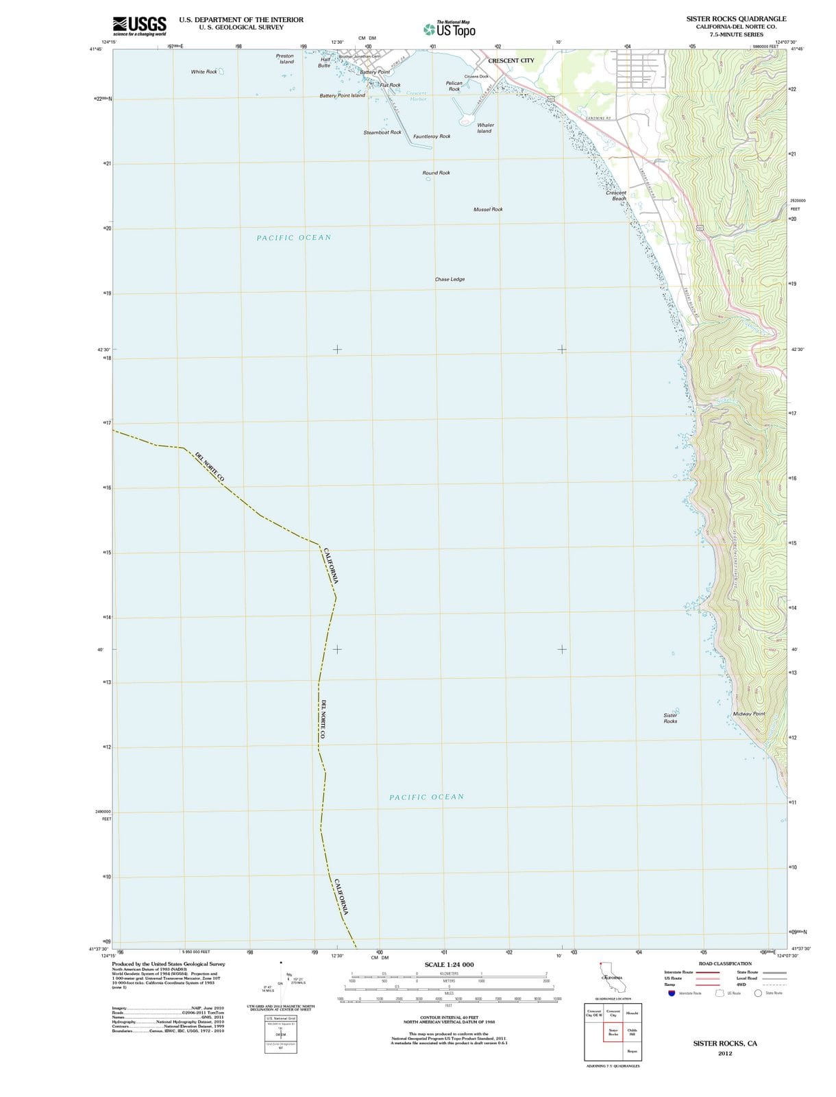 2012 Sister Rocks, CA - California - USGS Topographic Map