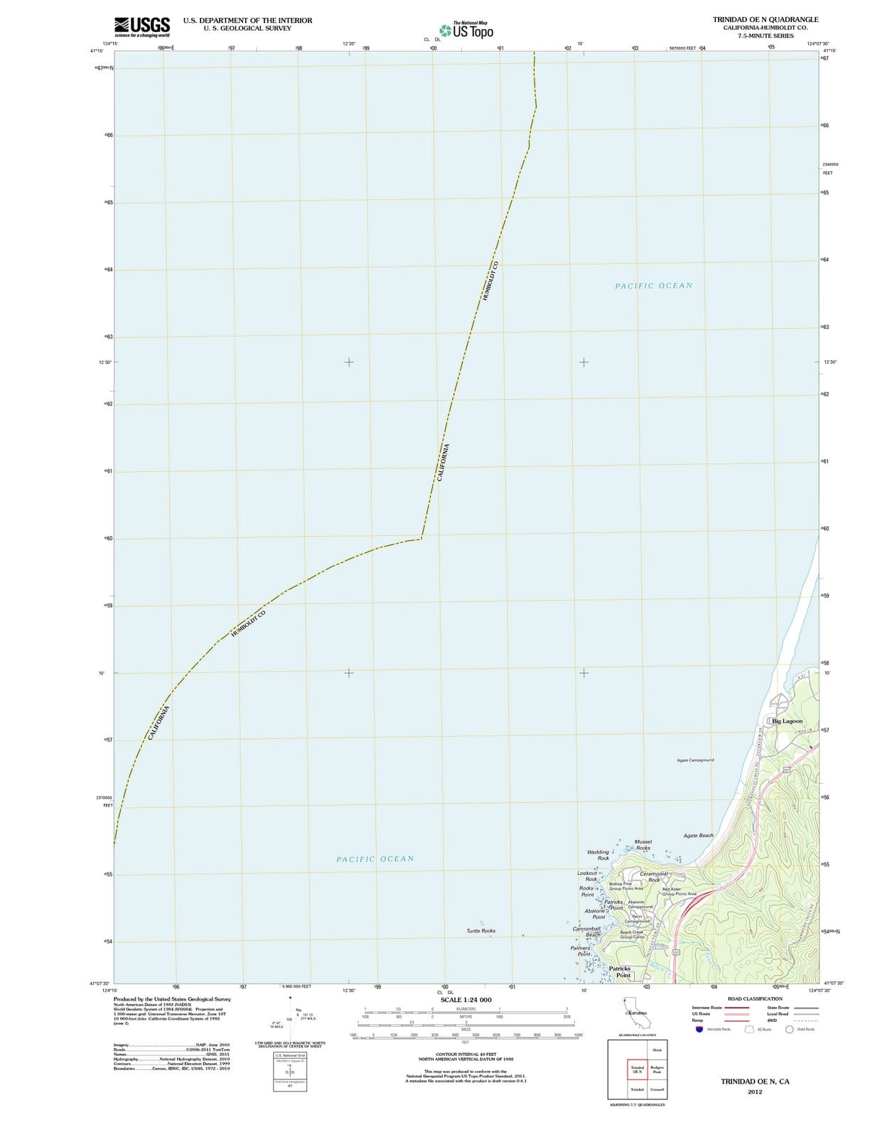 2012 Trinidad, CA - California - USGS Topographic Map v2