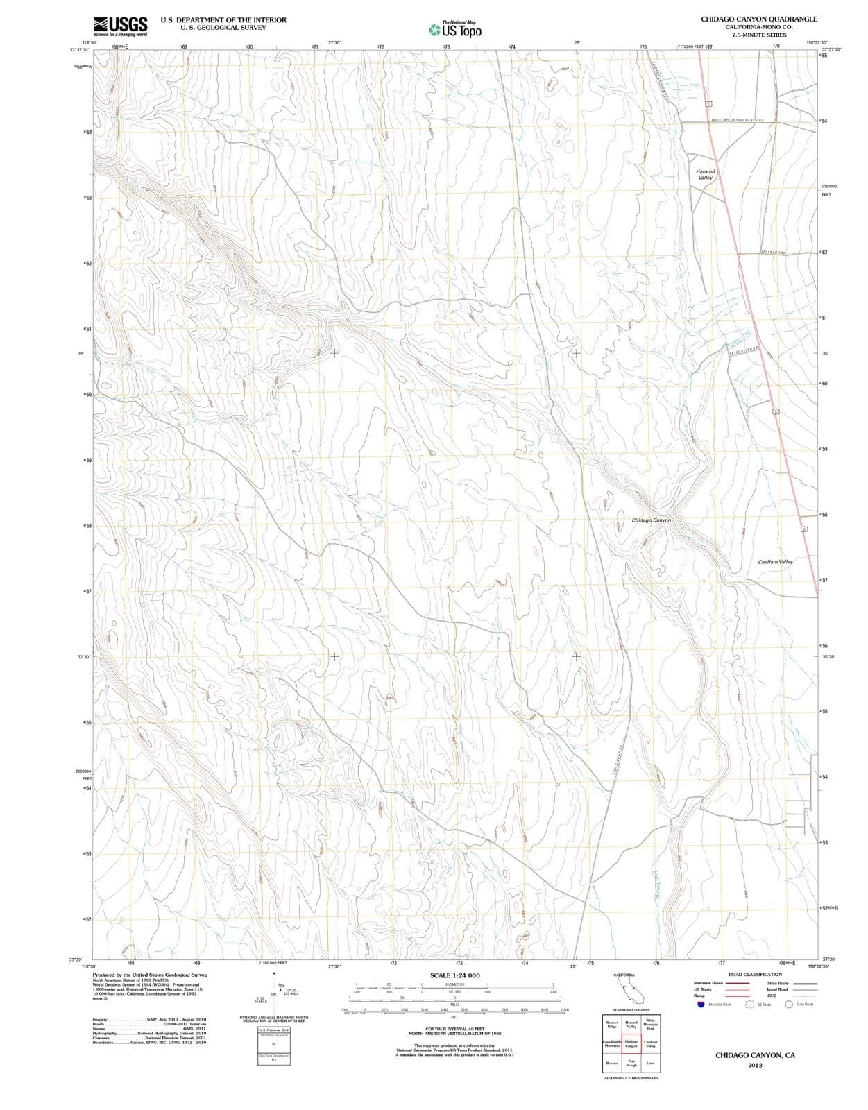 2012 Chidago Canyon, CA - California - USGS Topographic Map