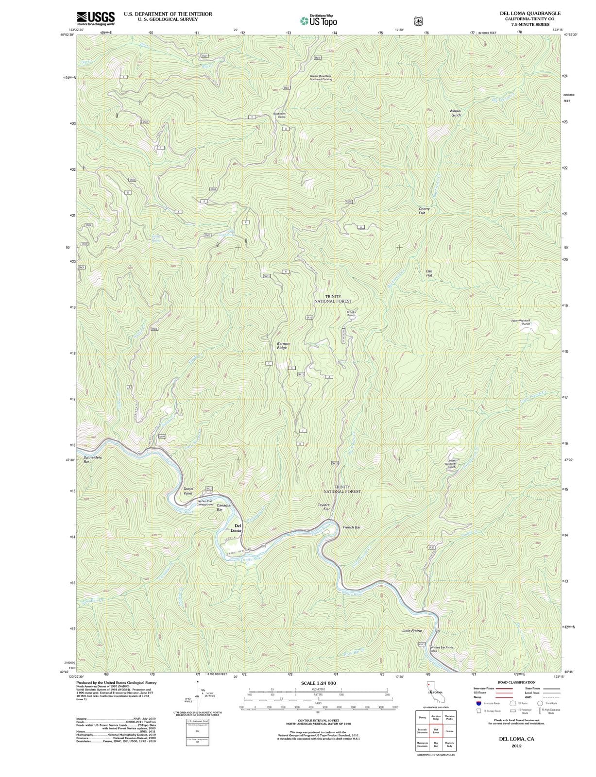 2012 Del Loma, CA - California - USGS Topographic Map