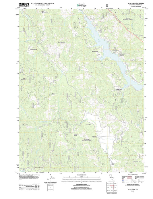 2012 Ruth Lake, CA - California - USGS Topographic Map
