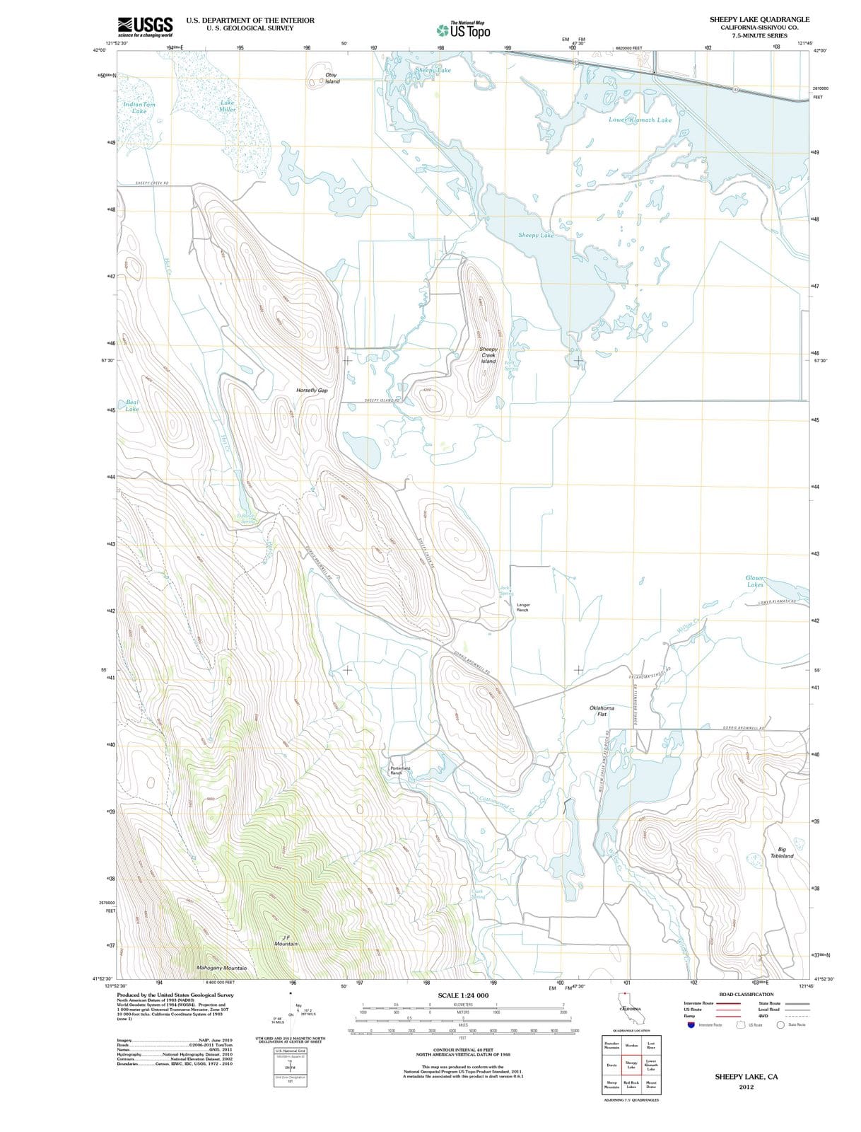 2012 Sheepy Lake, CA - California - USGS Topographic Map