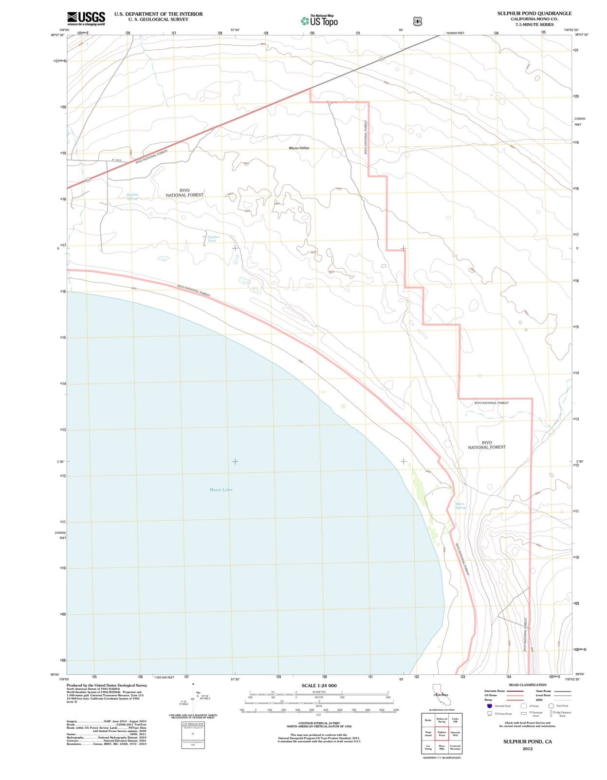 2012 Sulphur Pond, CA - California - USGS Topographic Map