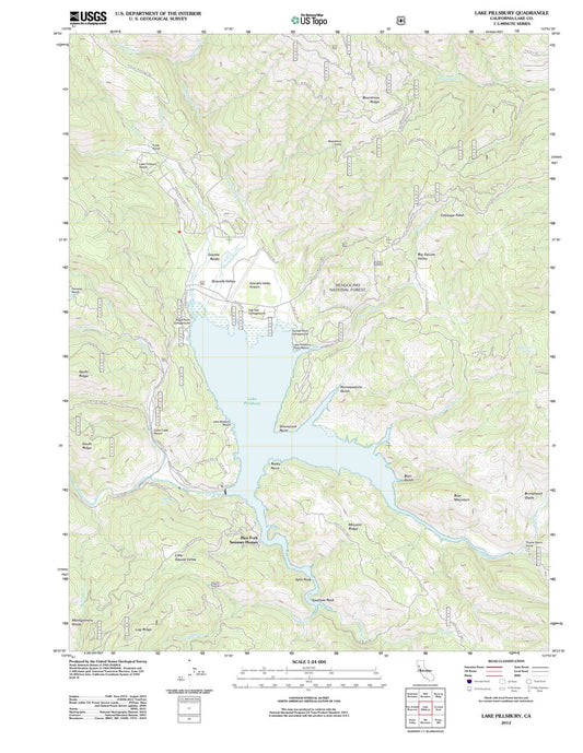 2012 Lake Pillsbury, CA - California - USGS Topographic Map
