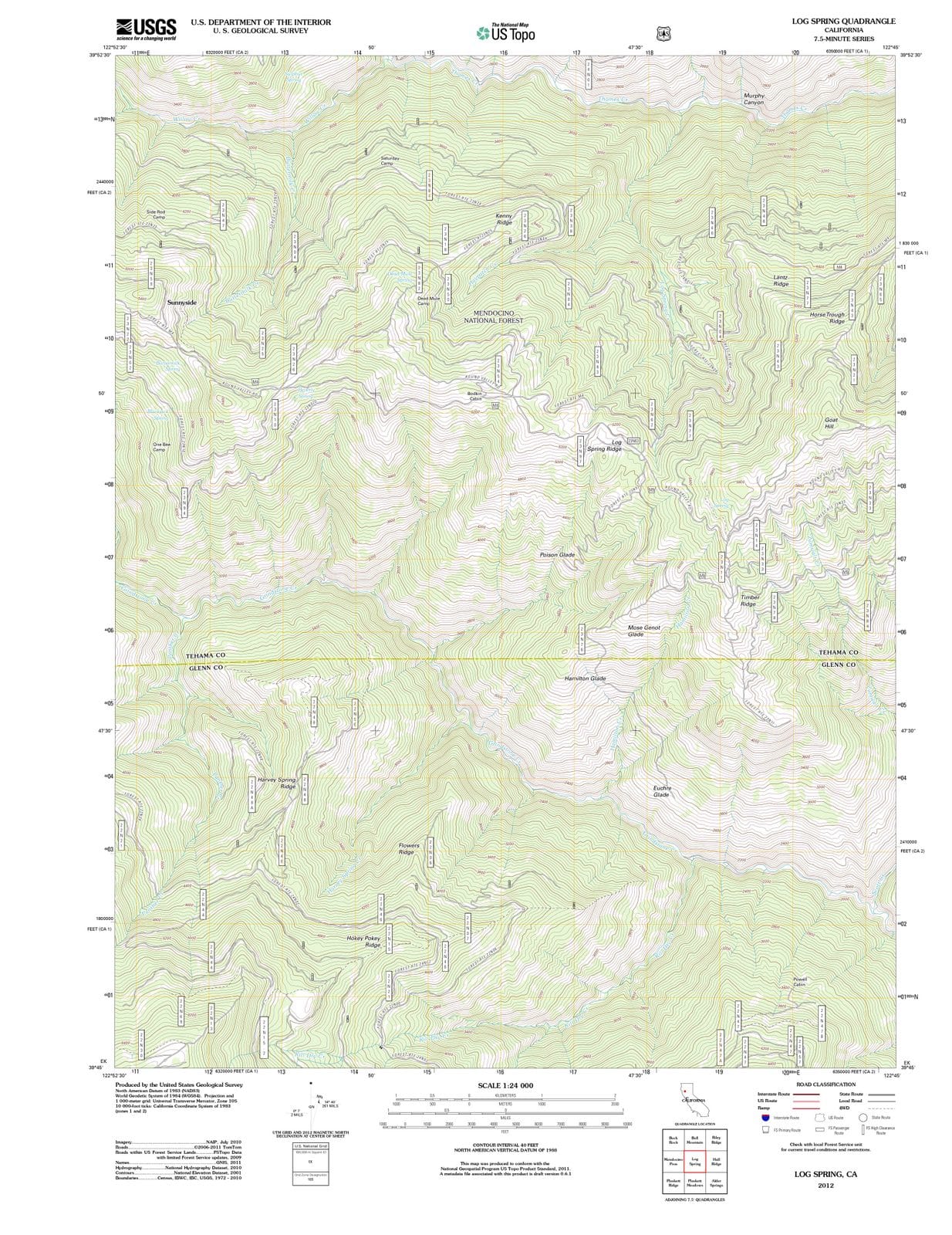 2012 Log Spring, CA - California - USGS Topographic Map