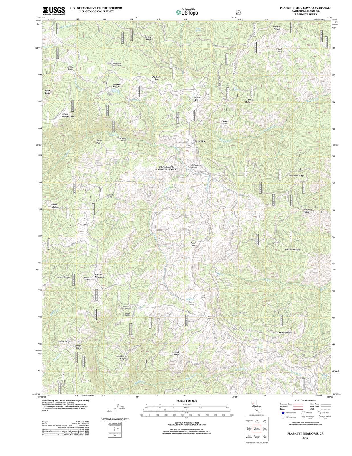 2012 Plaskett Meadows, CA - California - USGS Topographic Map