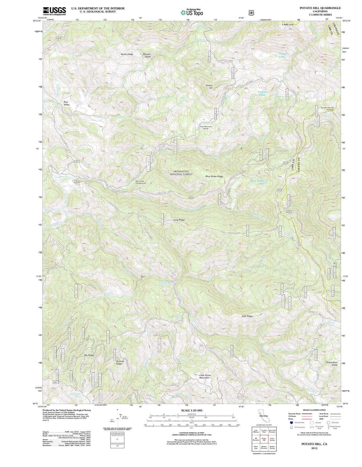 2012 Potato Hill, CA - California - USGS Topographic Map