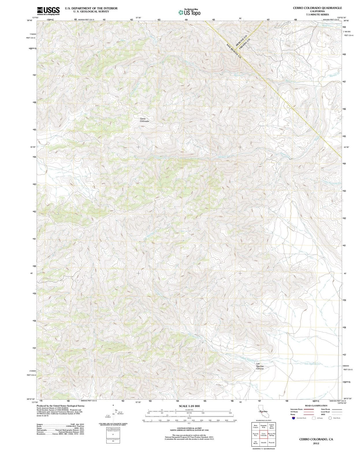 2012 Cerro Colorado, CA - California - USGS Topographic Map