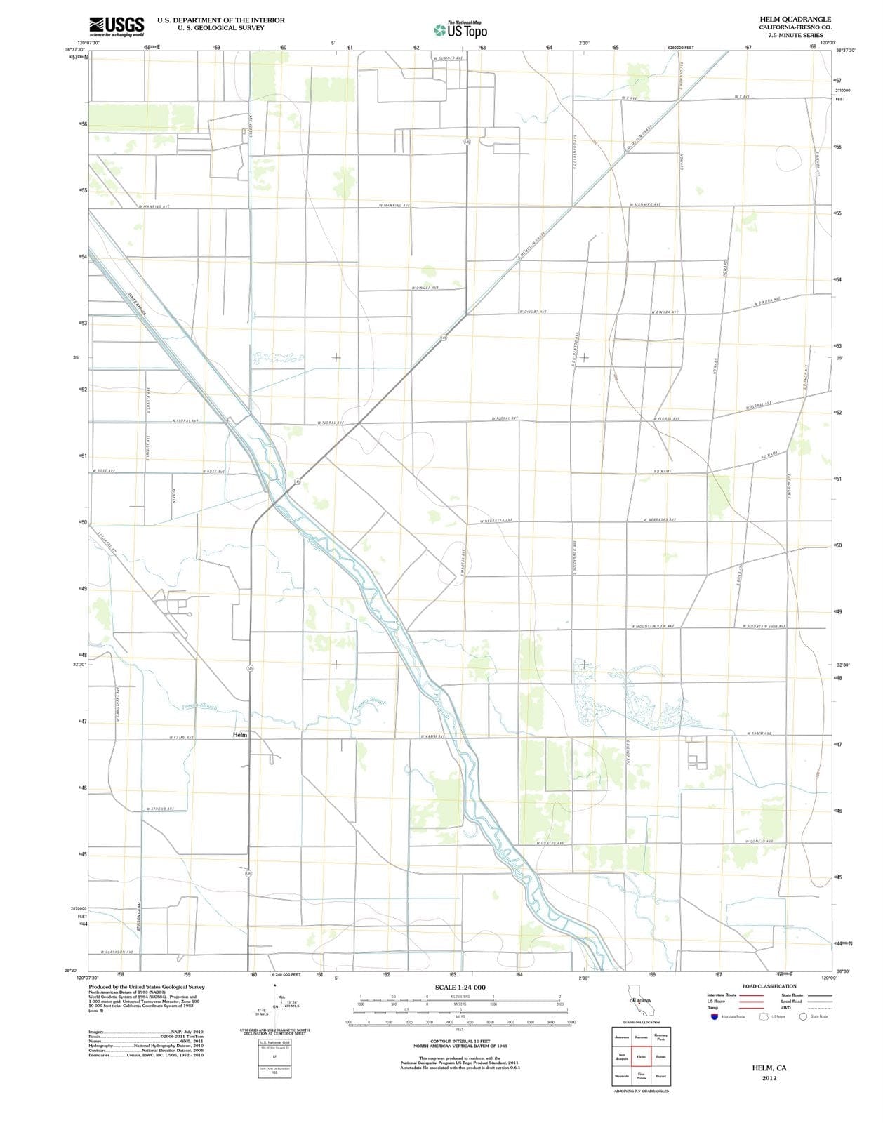 2012 Helm, CA - California - USGS Topographic Map