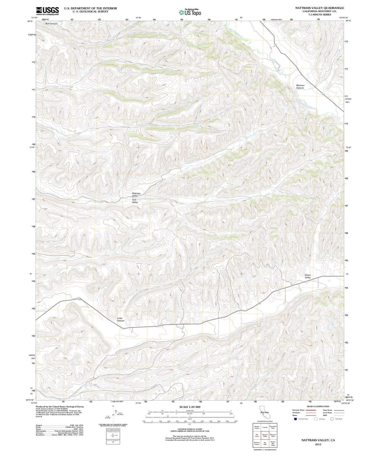 2012 Nattrass Valley, CA - California - USGS Topographic Map