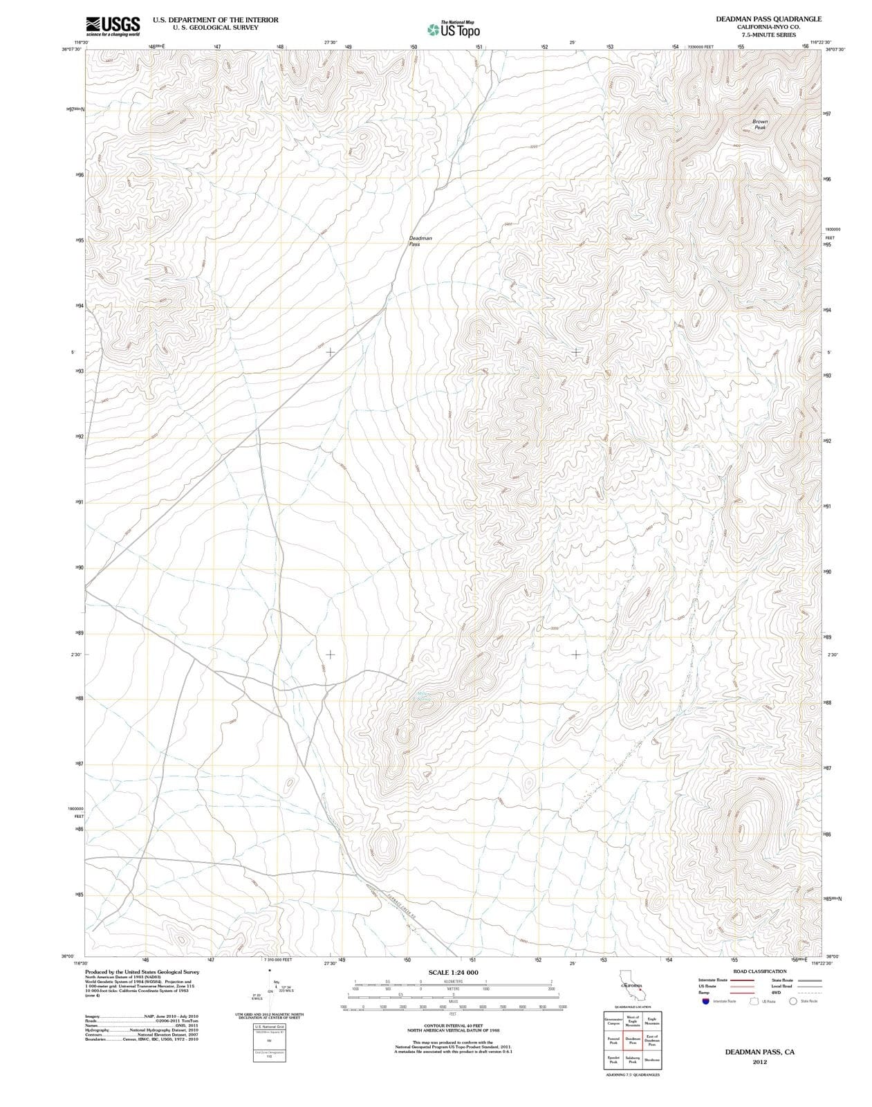 2012 Deadman Pass, CA - California - USGS Topographic Map