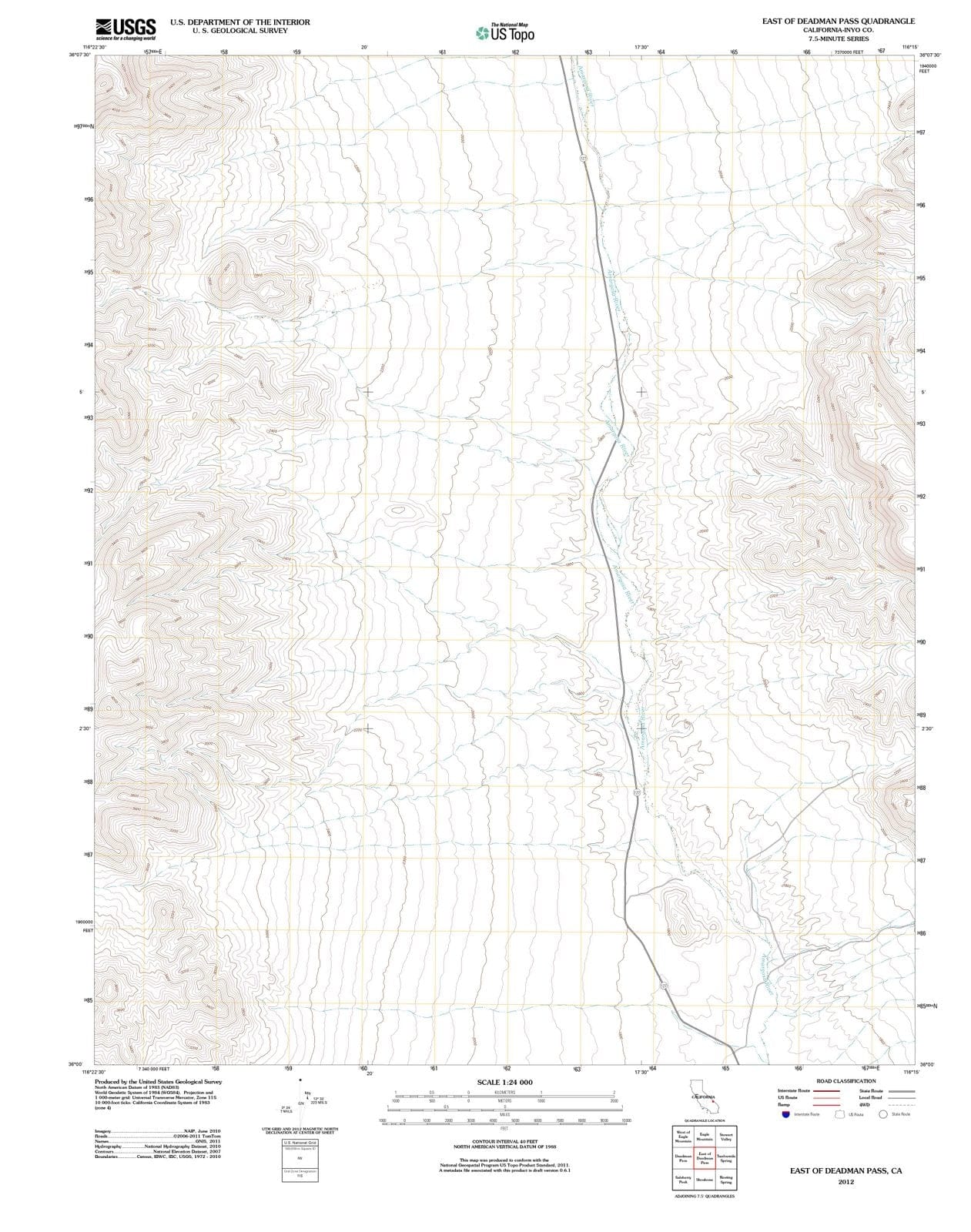 2012 East ofeadman Pass, CA - California - USGS Topographic Map