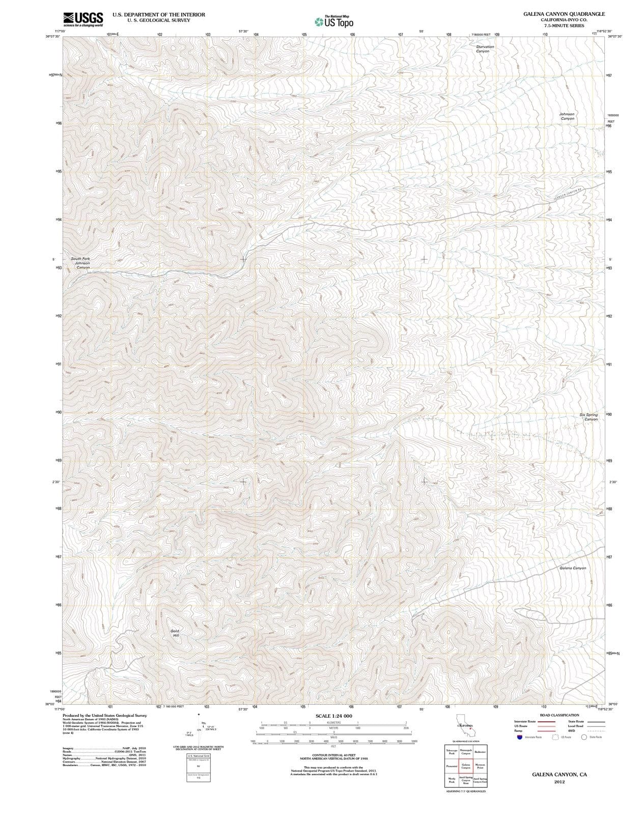 2012 Galena Canyon, CA - California - USGS Topographic Map