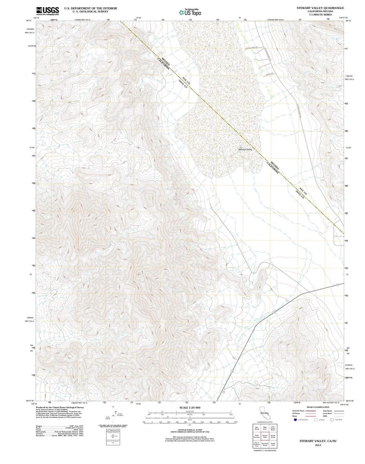 2012 Stewart Valley, CA - California - USGS Topographic Map