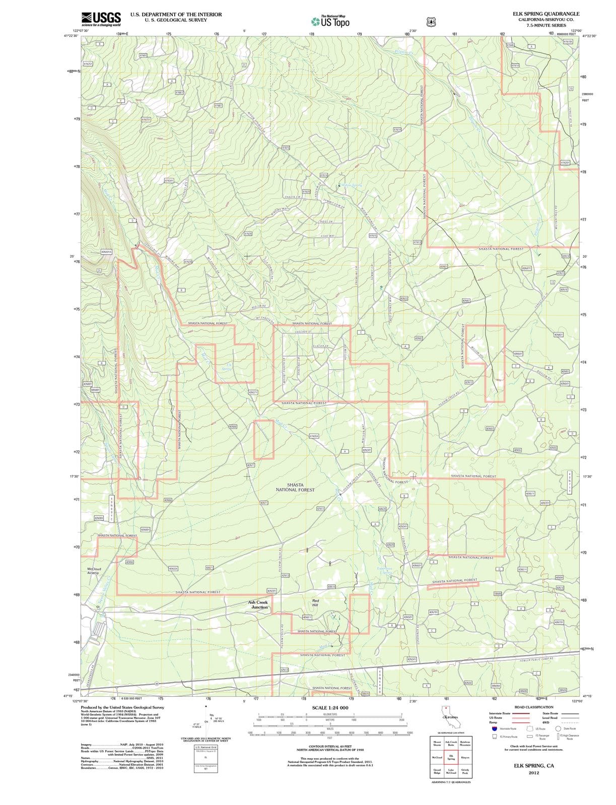 2012 Elk Spring, CA - California - USGS Topographic Map