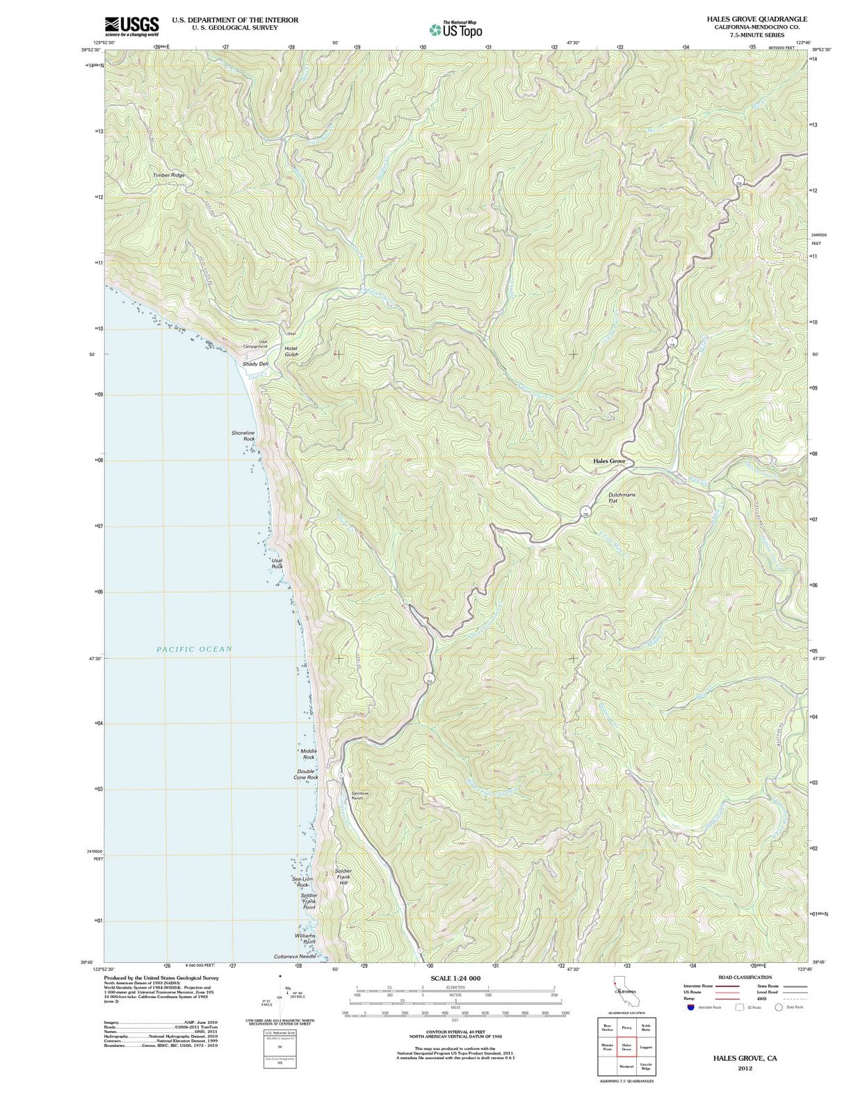 2012 Hales Grove, CA - California - USGS Topographic Map