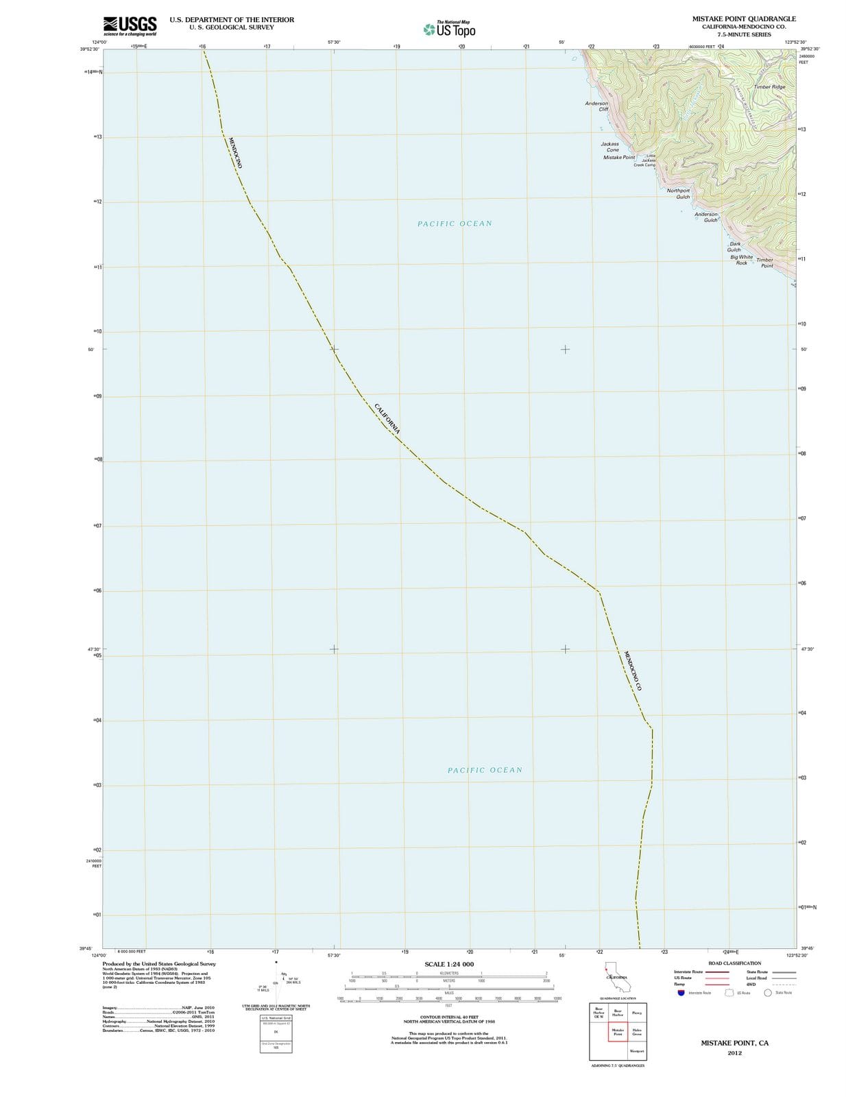2012 Mistake Point, CA - California - USGS Topographic Map