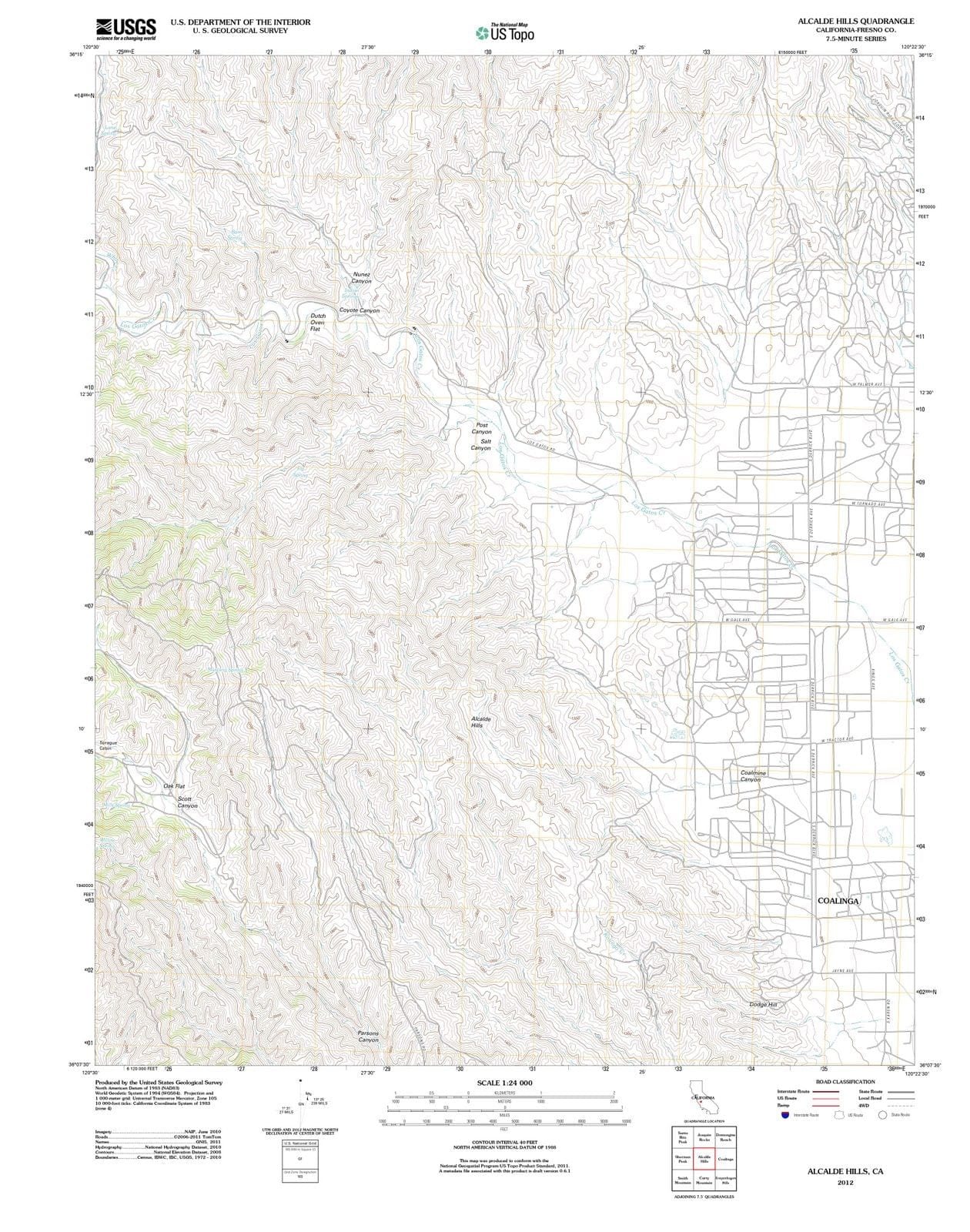 2012 Alcalde Hills, CA - California - USGS Topographic Map