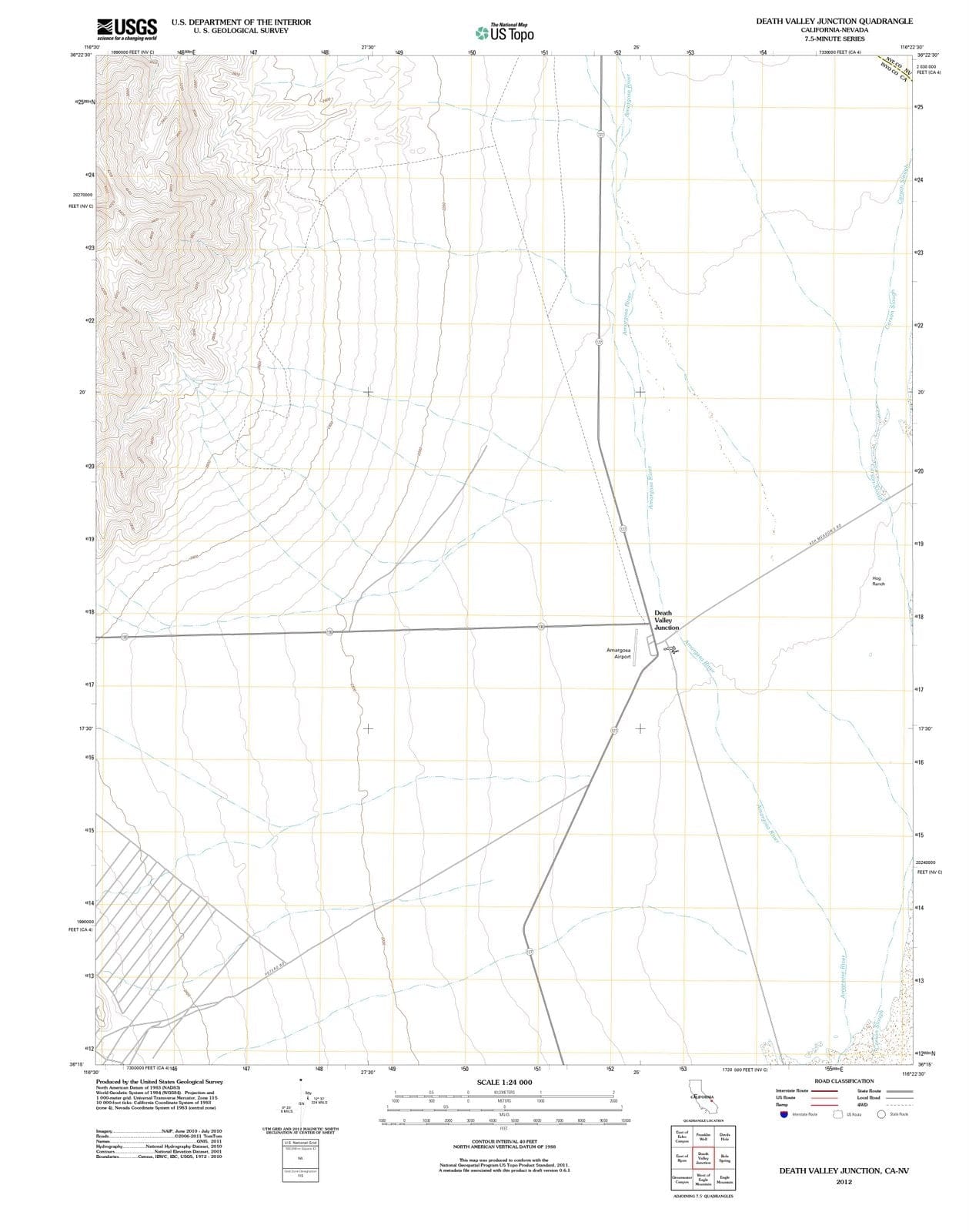 2012 Death Valley Junction, CA - California - USGS Topographic Map