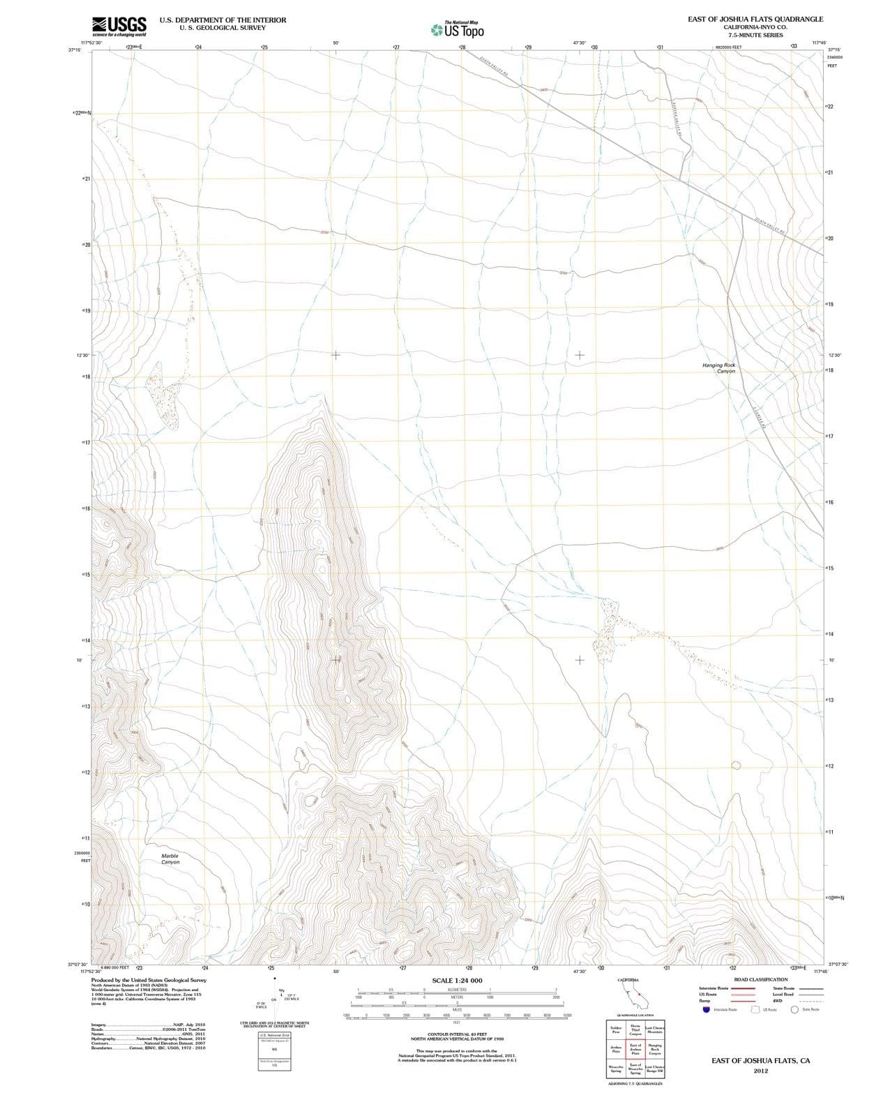 2012 East of Joshua Flats, CA - California - USGS Topographic Map