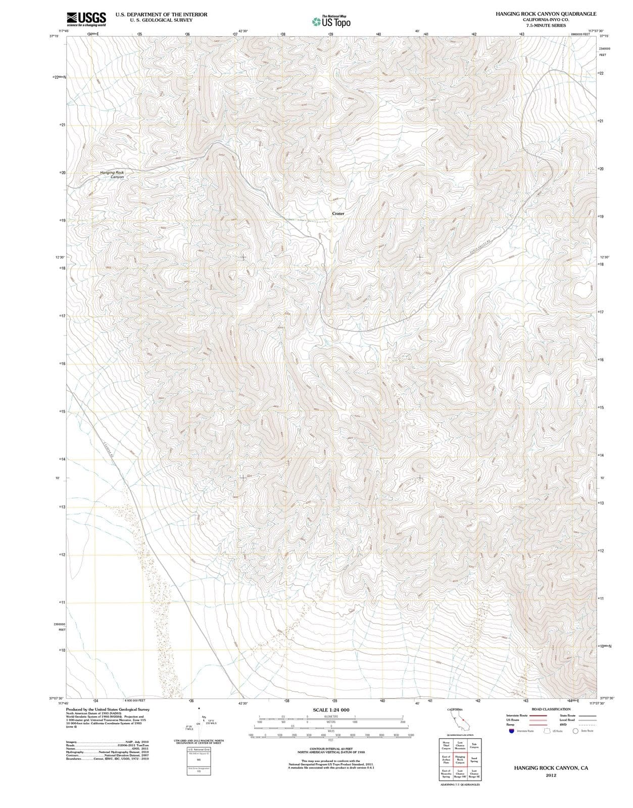 2012 Hanging Rock Canyon, CA - California - USGS Topographic Map