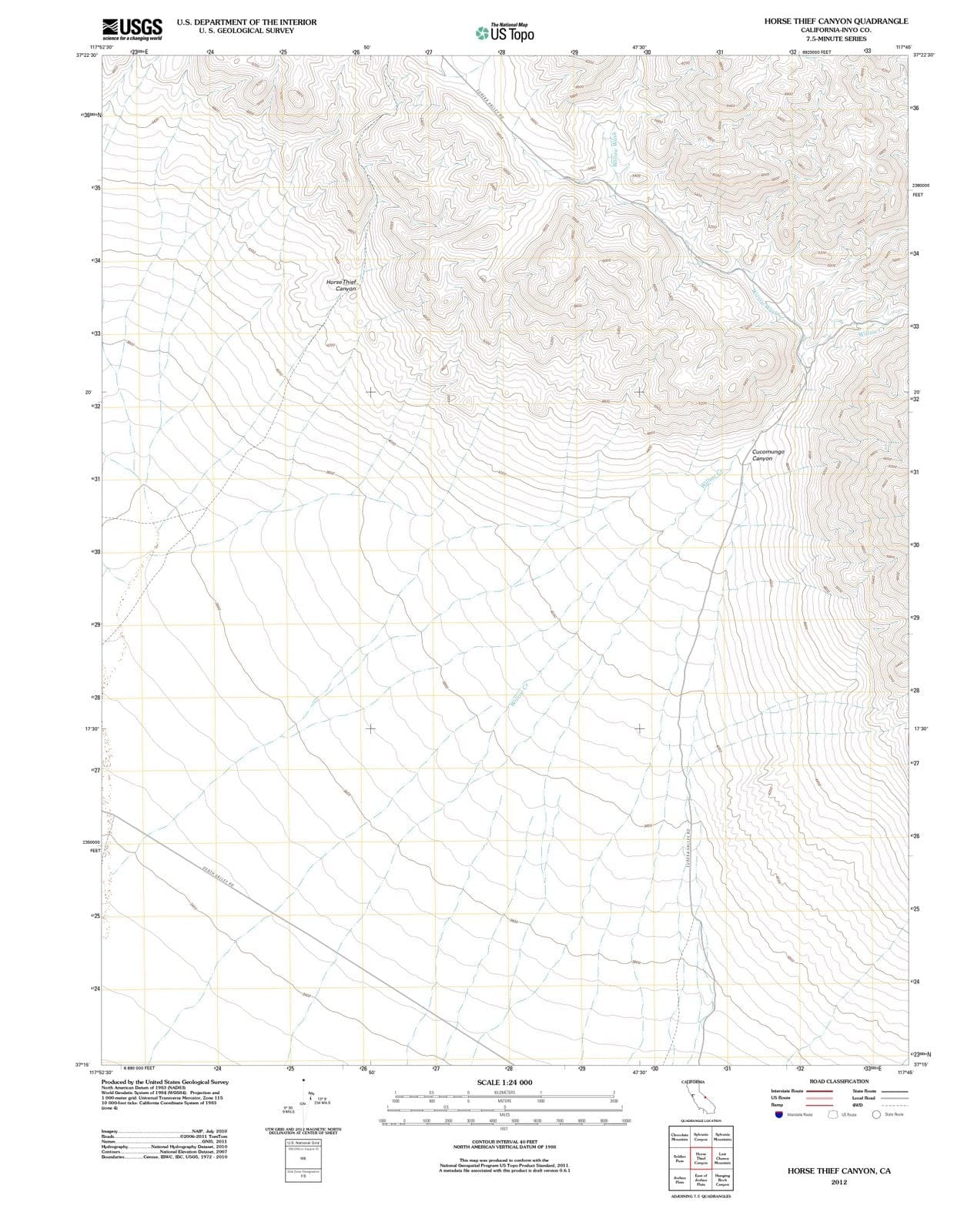 2012 Horse Thief Canyon, CA - California - USGS Topographic Map
