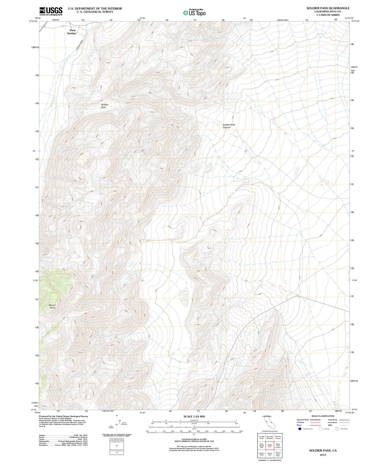 2012 Soldier Pass, CA - California - USGS Topographic Map