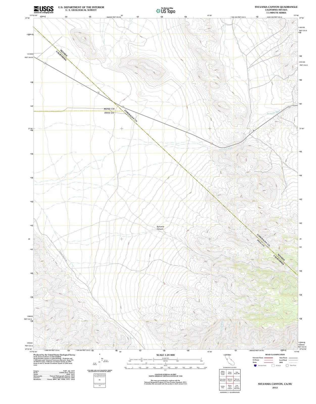 2012 Sylvania Canyon, CA - California - USGS Topographic Map
