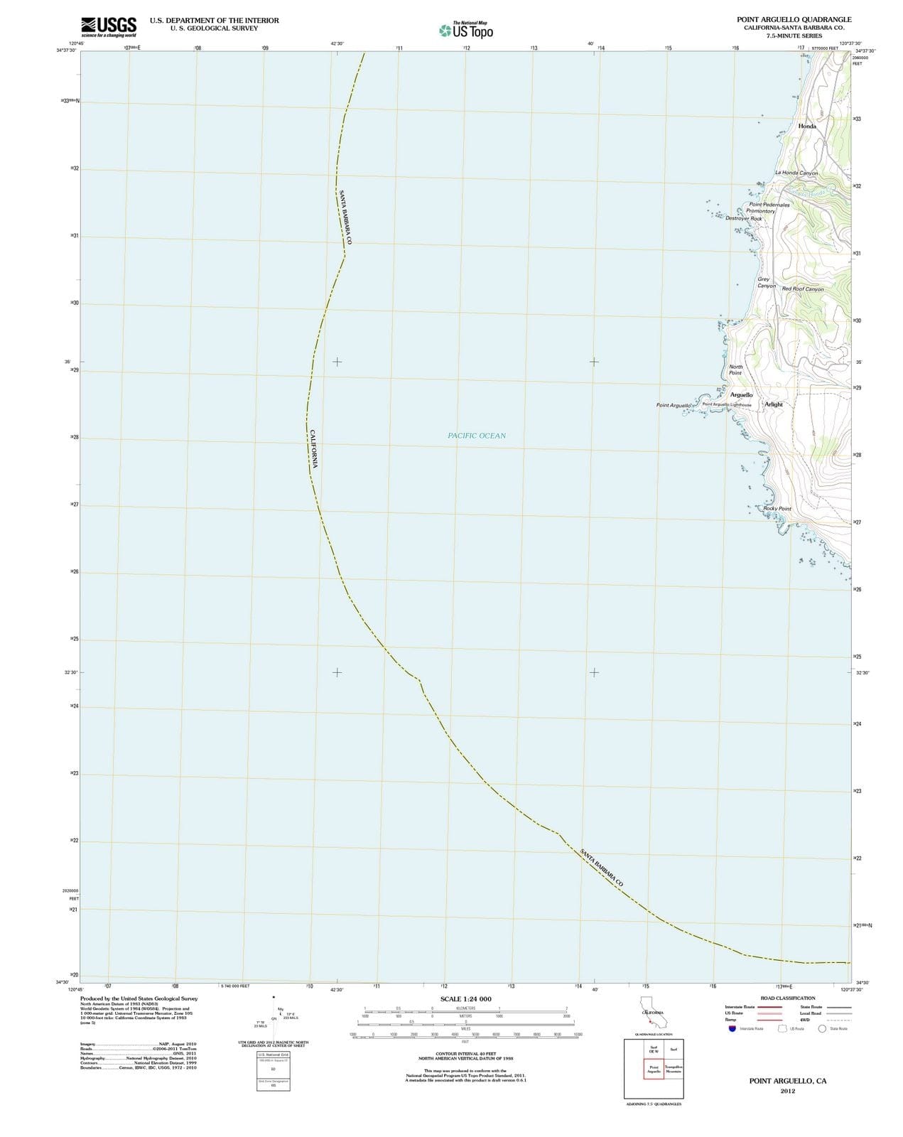 2012 Point Arguello, CA - California - USGS Topographic Map