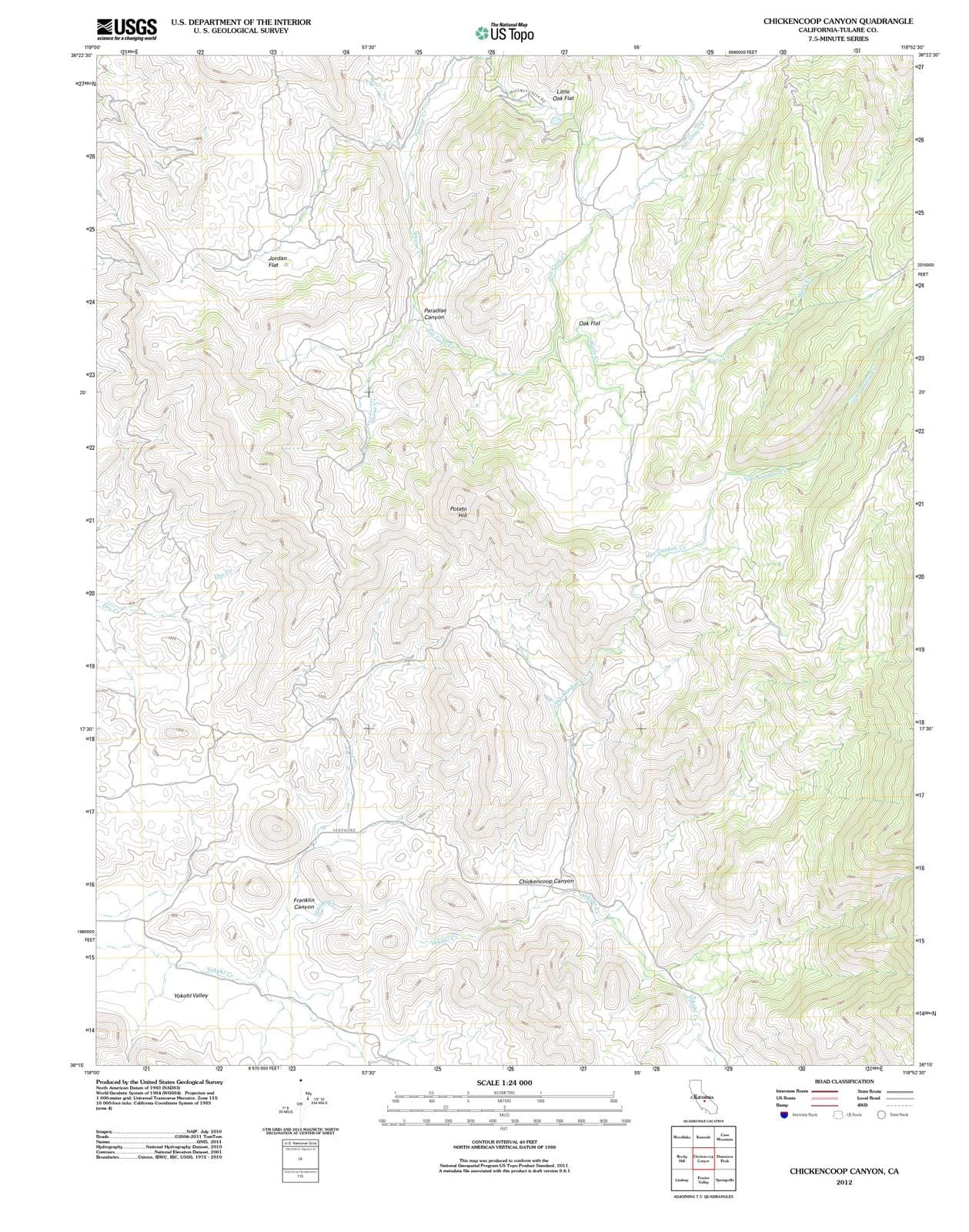 2012 Chickencoop Canyon, CA - California - USGS Topographic Map