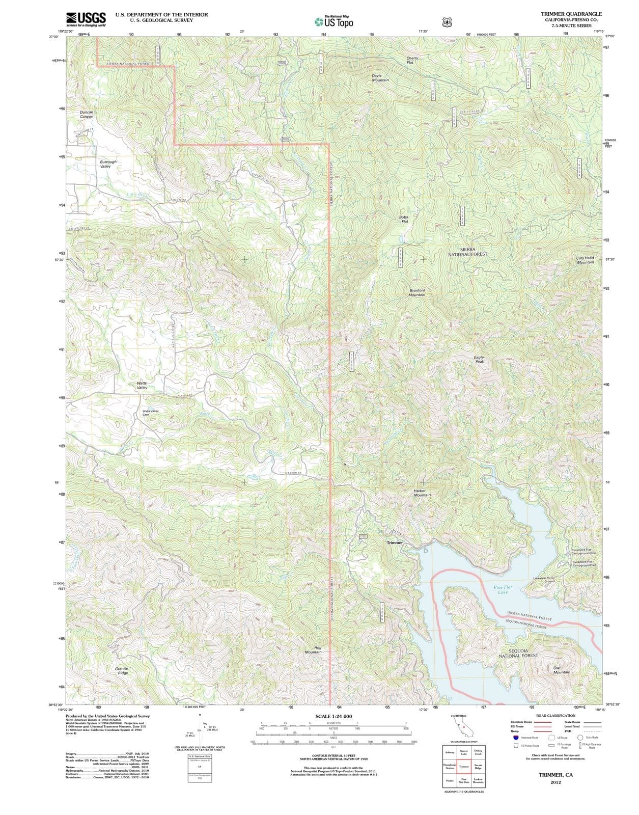 2012 Trimmer, CA - California - USGS Topographic Map