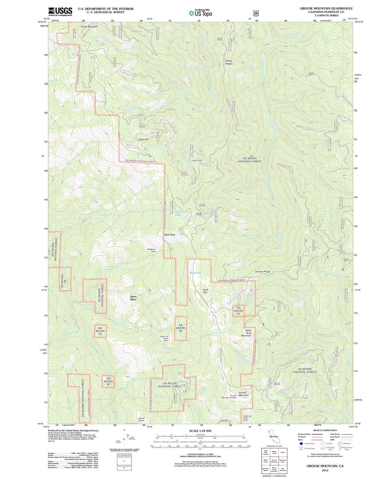 2012 Grouse Mountain, CA - California - USGS Topographic Map