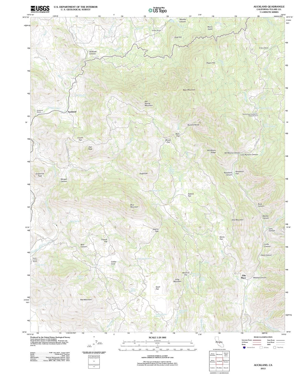 2012 Auckland, CA - California - USGS Topographic Map
