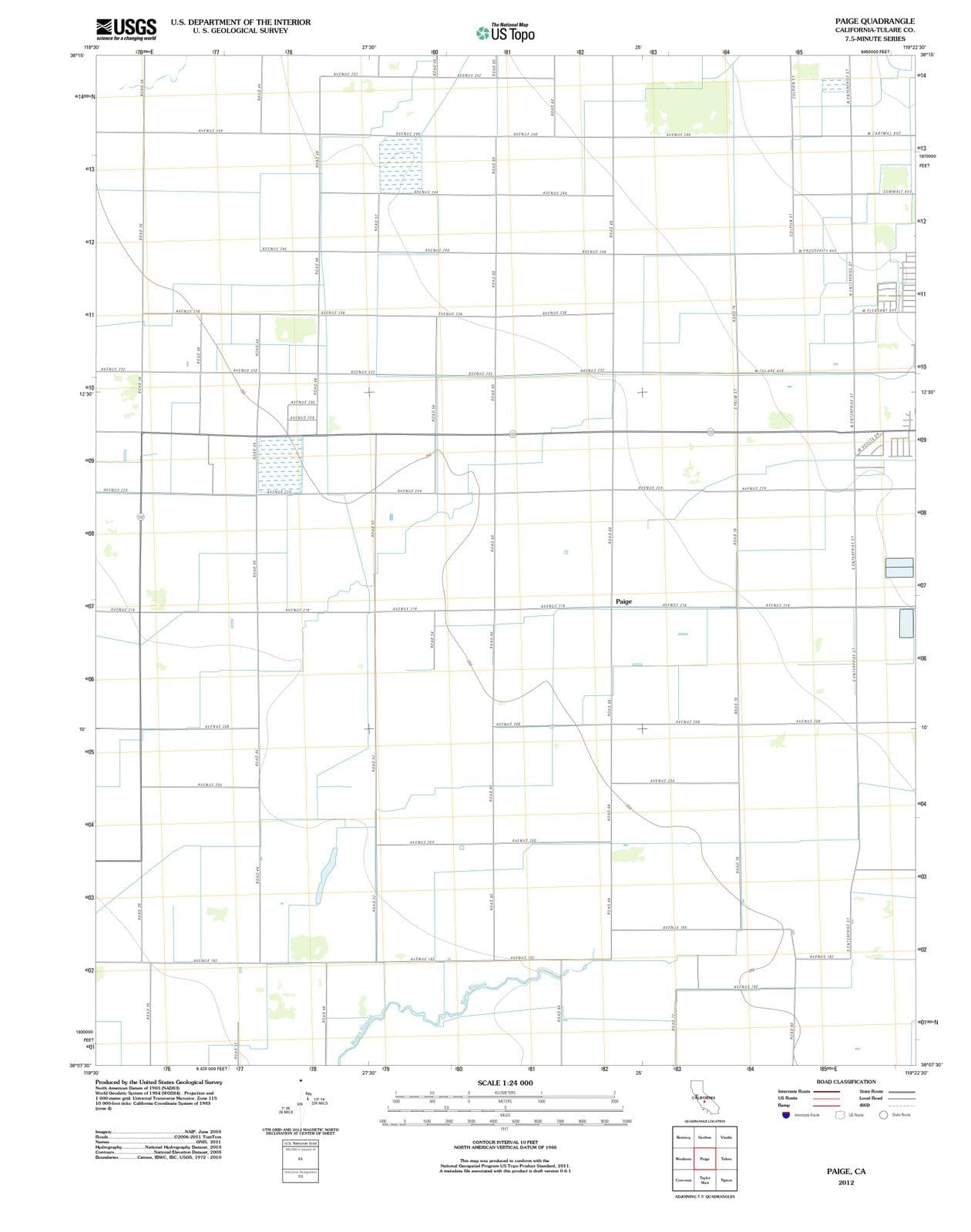 2012 Paige, CA - California - USGS Topographic Map