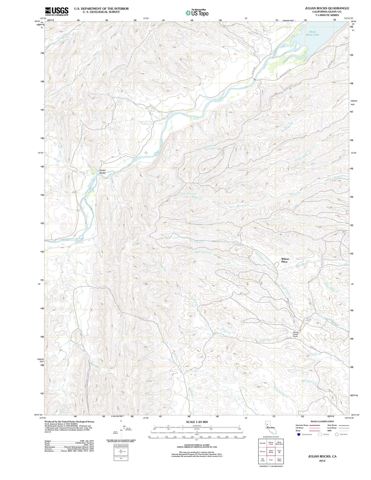 2012 Julian Rocks, CA - California - USGS Topographic Map