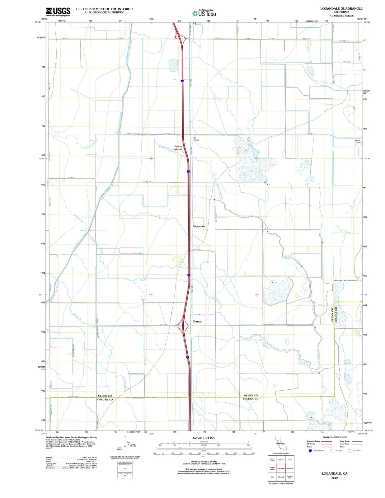 2012 Logandale, CA - California - USGS Topographic Map