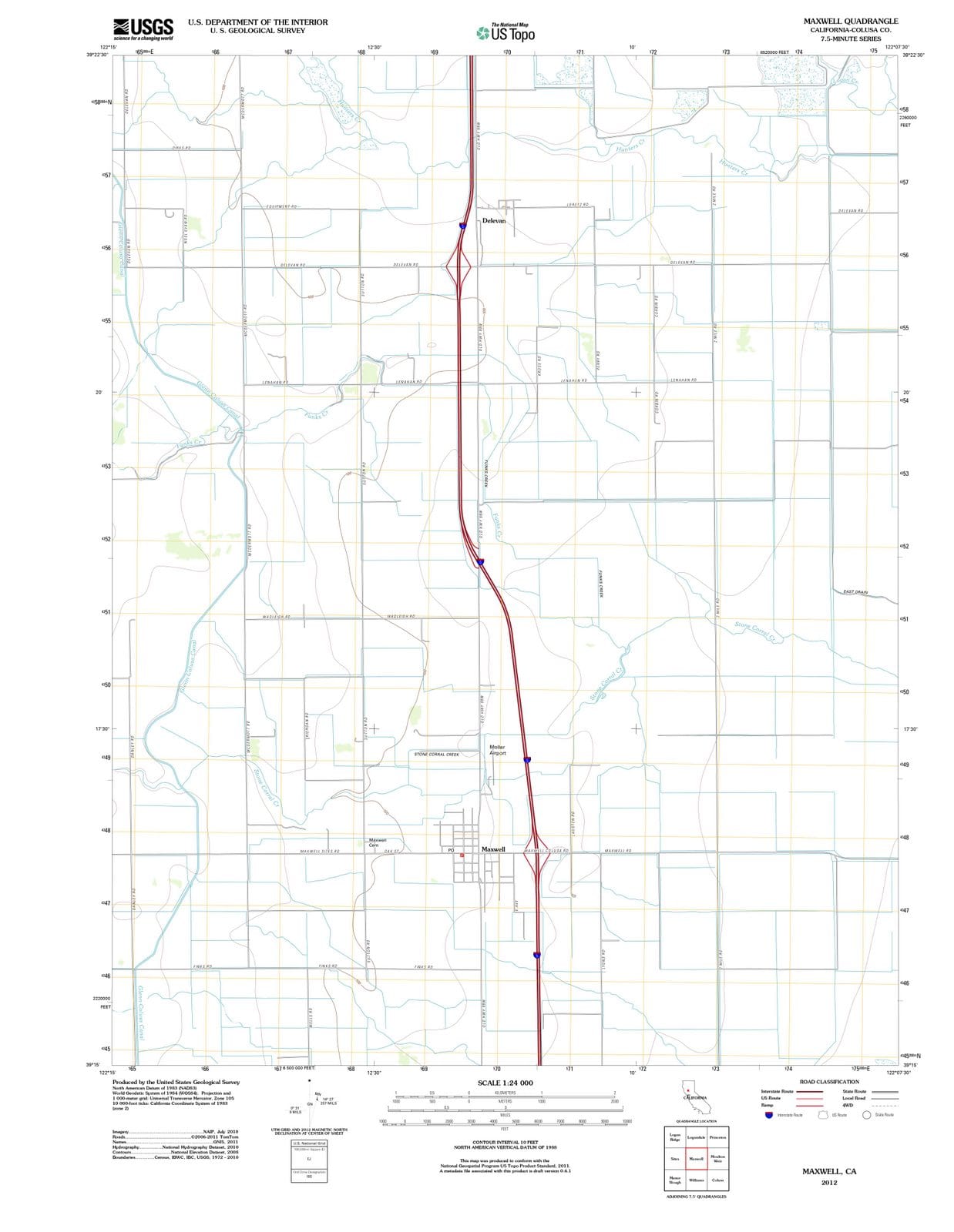 2012 Maxwell, CA - California - USGS Topographic Map
