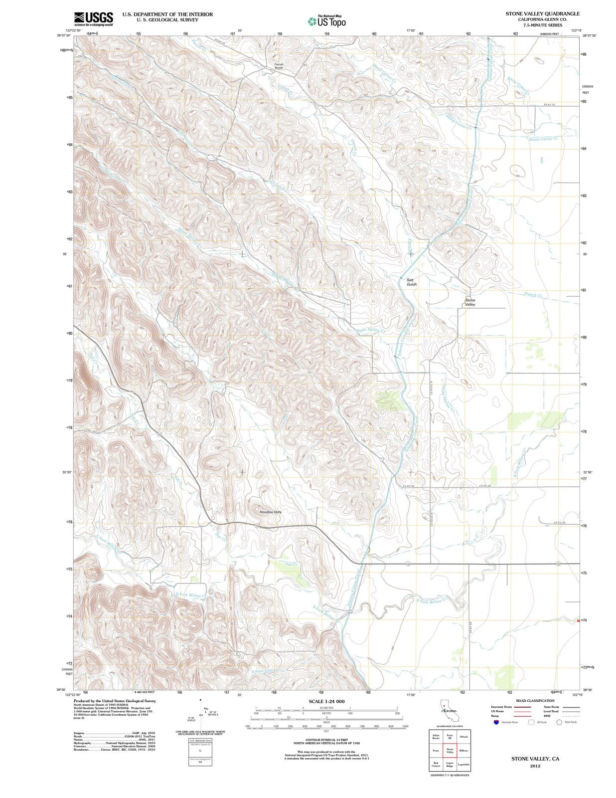 2012 Stone Valley, CA - California - USGS Topographic Map