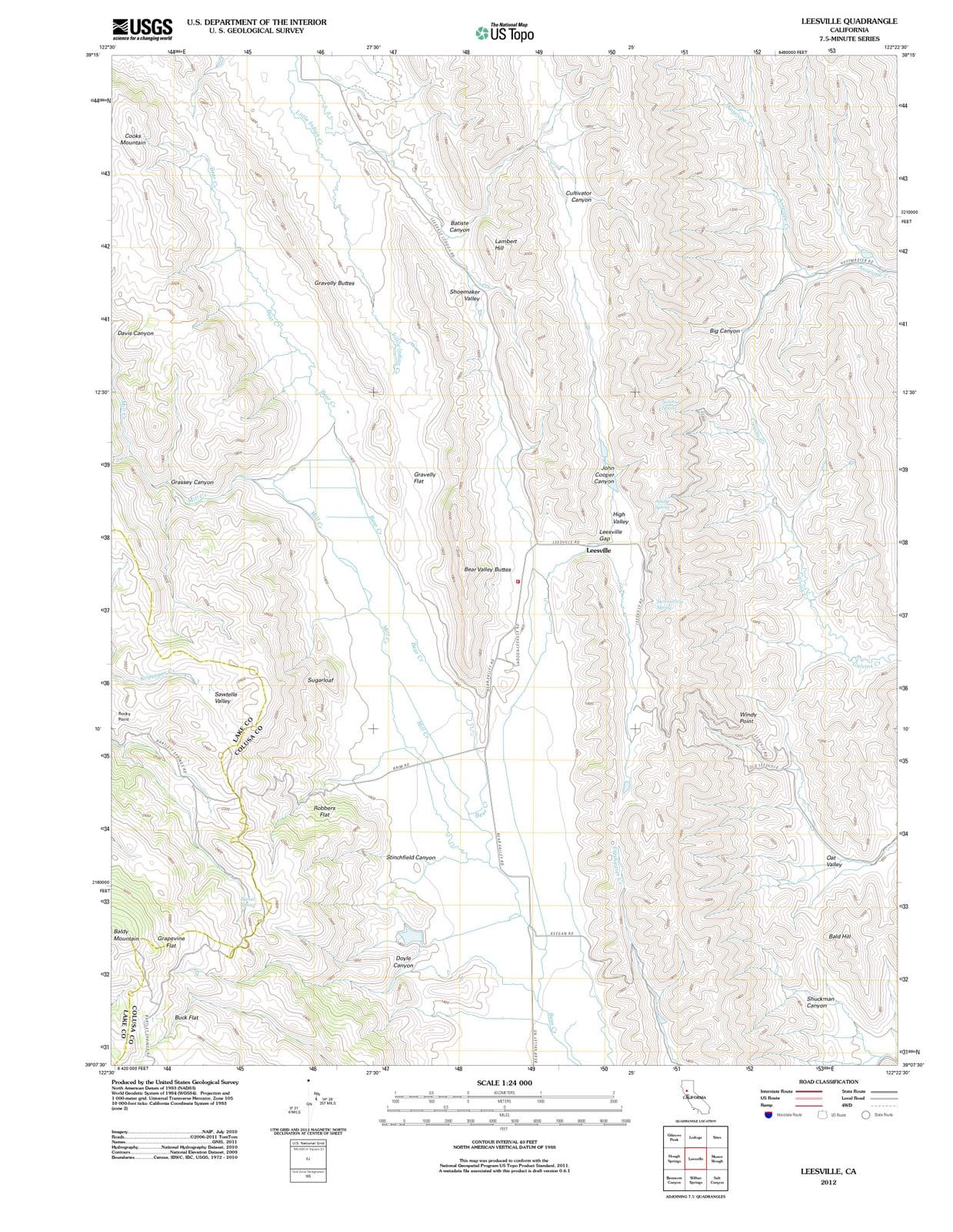 2012 Leesville, CA - California - USGS Topographic Map