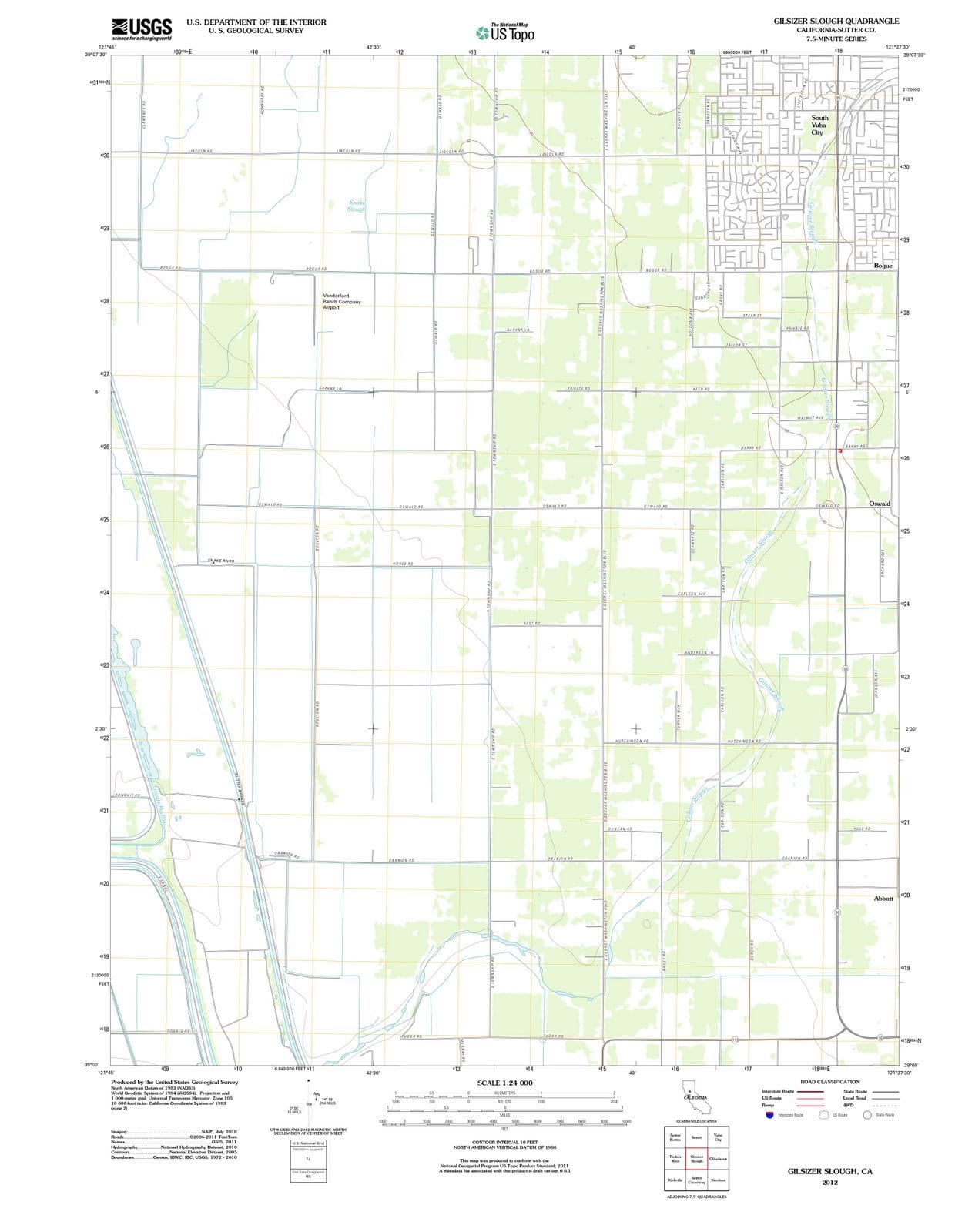 2012 Gilsizer Slough, CA - California - USGS Topographic Map