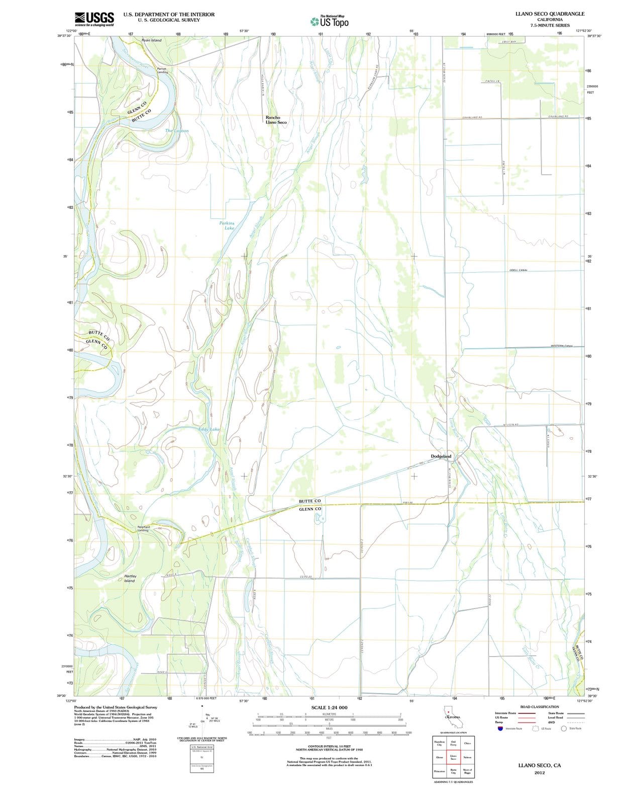 2012 Llanoco, CA - California - USGS Topographic Map
