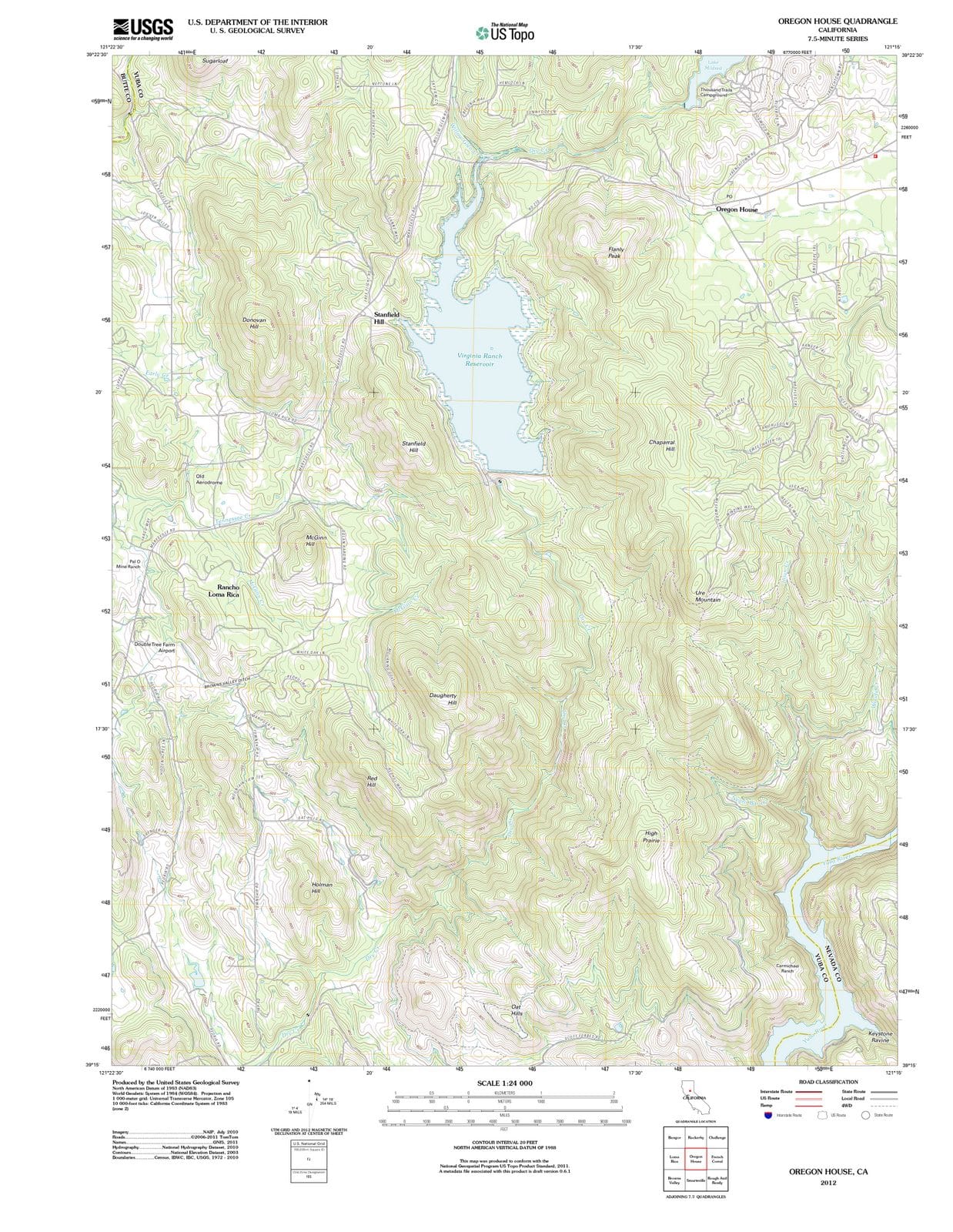 2012 Oregon House, CA - California - USGS Topographic Map