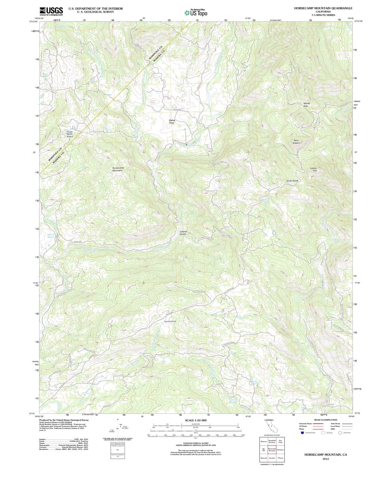 2012 Horsecamp Mountain, CA - California - USGS Topographic Map