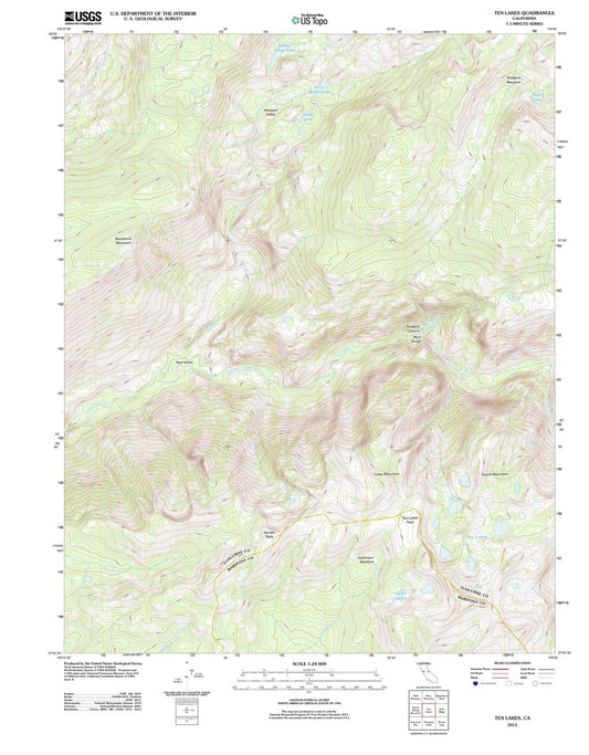 2012 Ten Lakes, CA - California - USGS Topographic Map