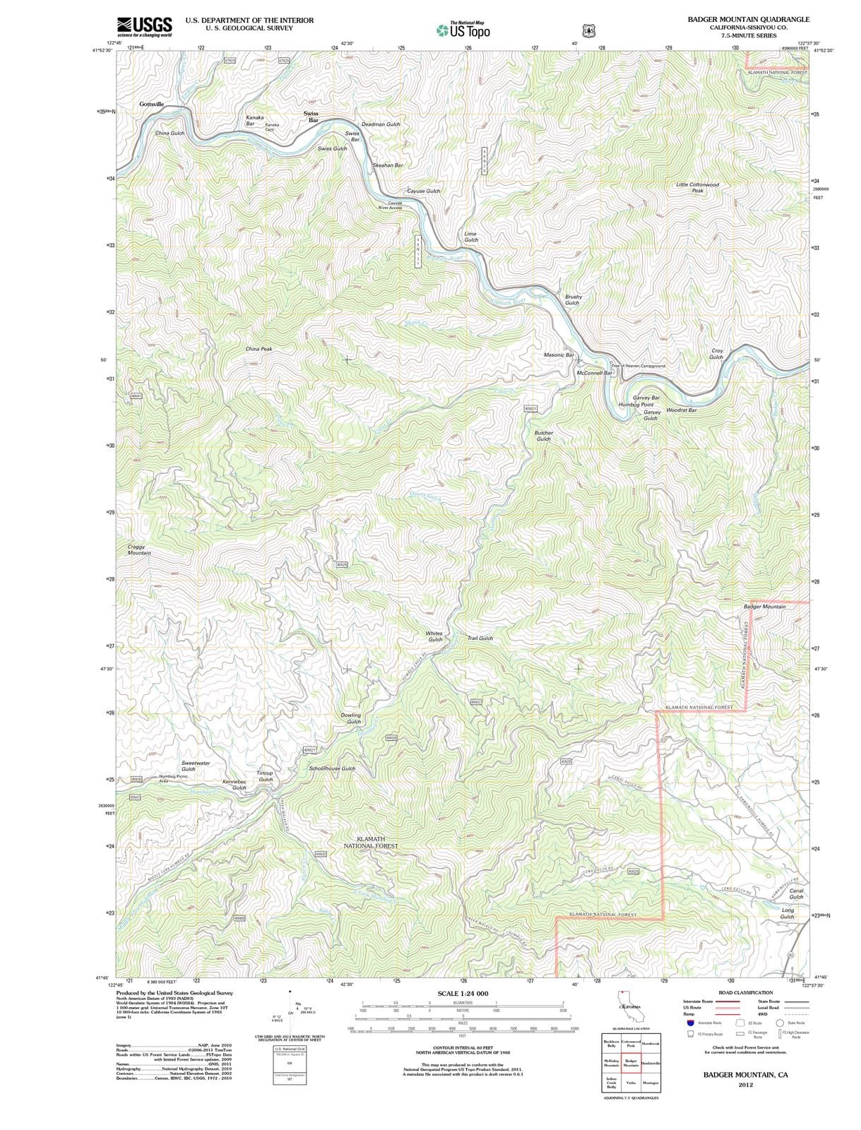 2012 Badger Mountain, CA - California - USGS Topographic Map