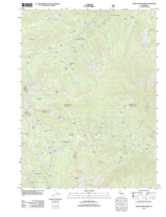 2012 Seven Lakes Basin, CA - California - USGS Topographic Map