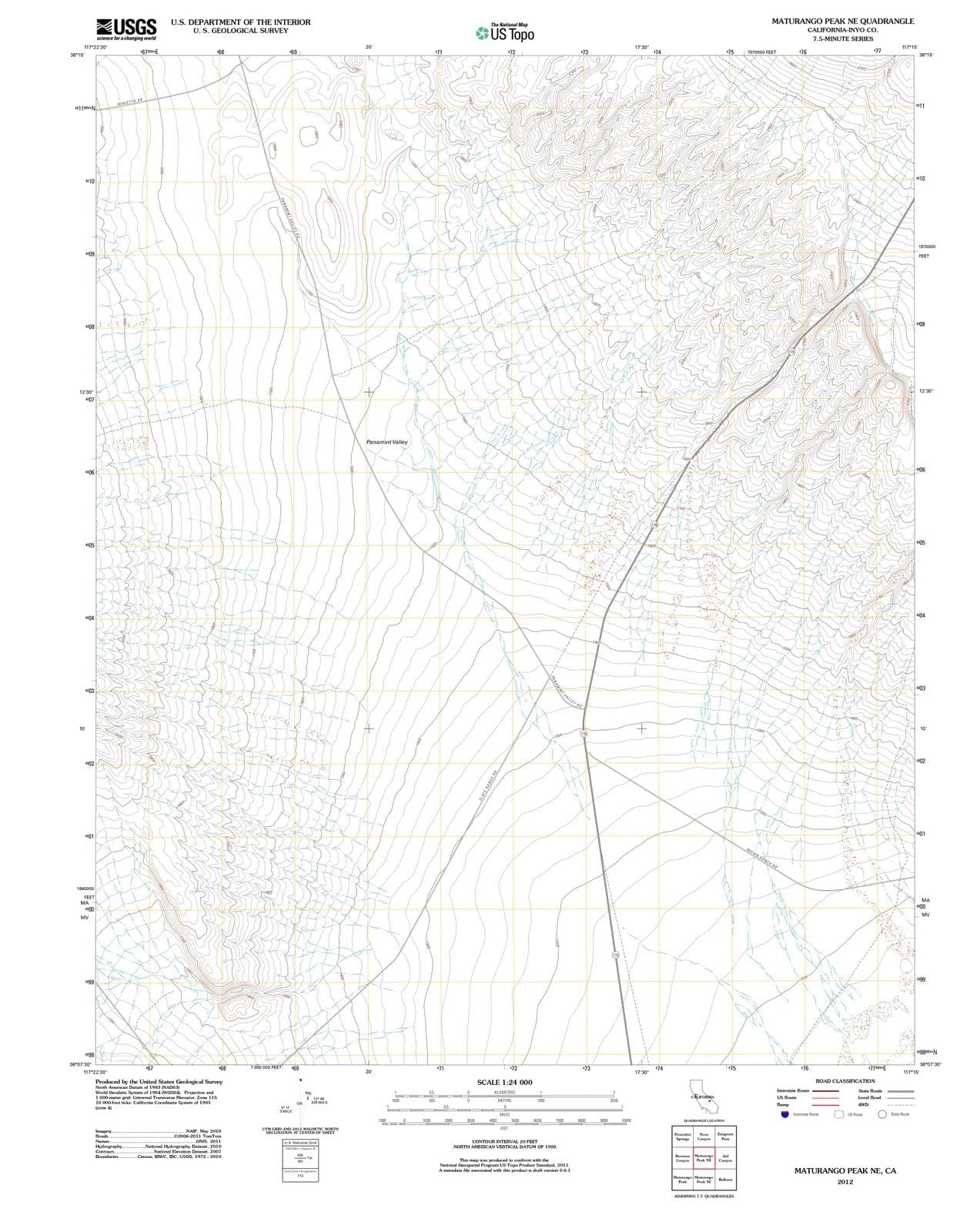 2012 Maturango Peak, CA - California - USGS Topographic Map v2