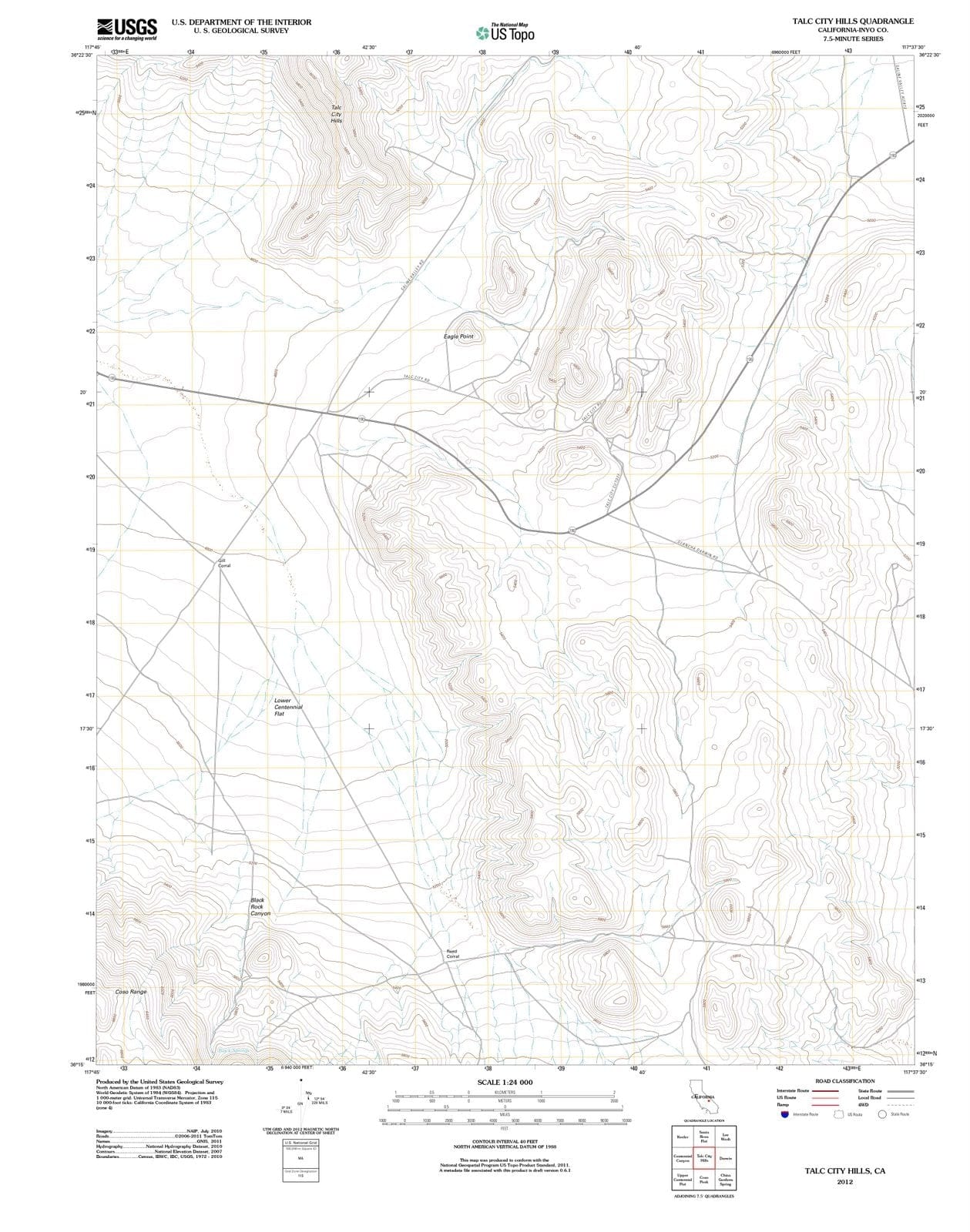 2012 Talc City Hills, CA - California - USGS Topographic Map