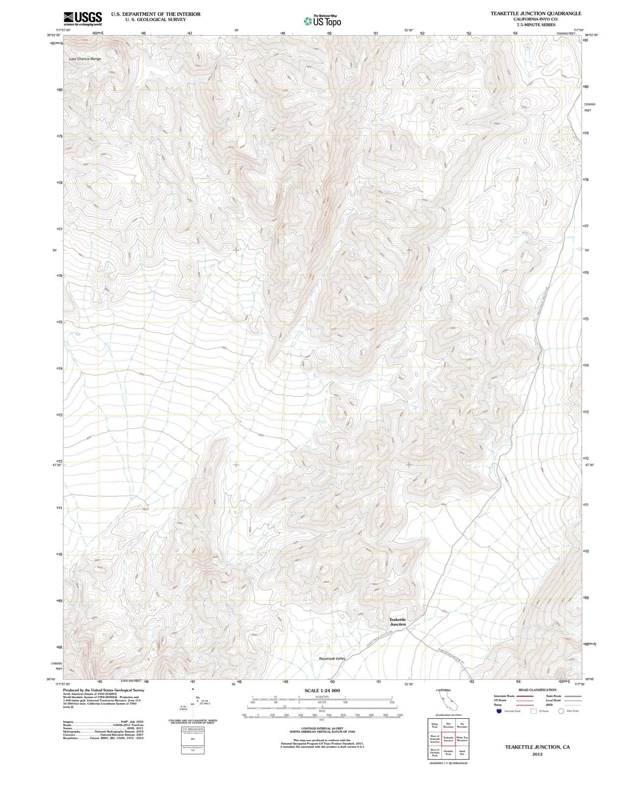 2012 Teakettle Junction, CA - California - USGS Topographic Map