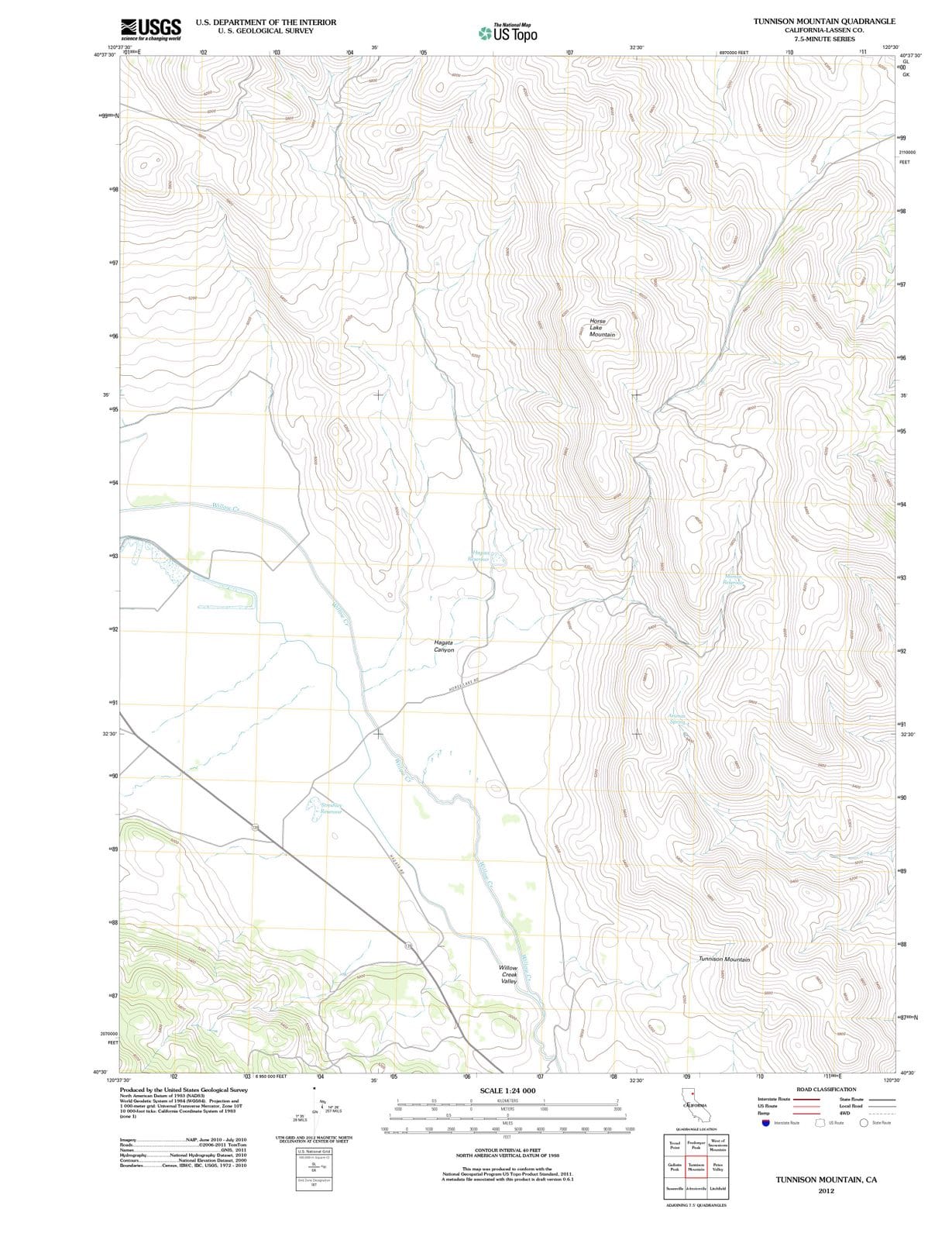 2012 Tunnison Mountain, CA - California - USGS Topographic Map